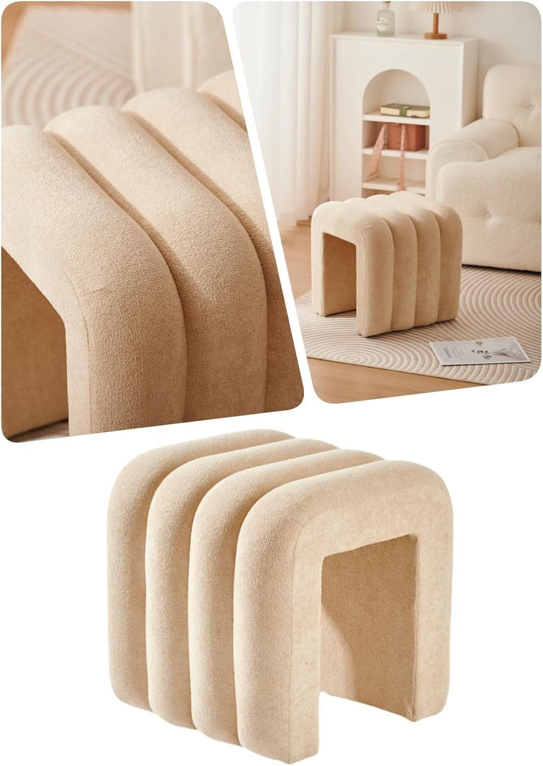 Zedelmaier Sitzhocker Stilvolle Sitzhocker, Polsterhocker, Fußhocker, Schminktisch Hocker