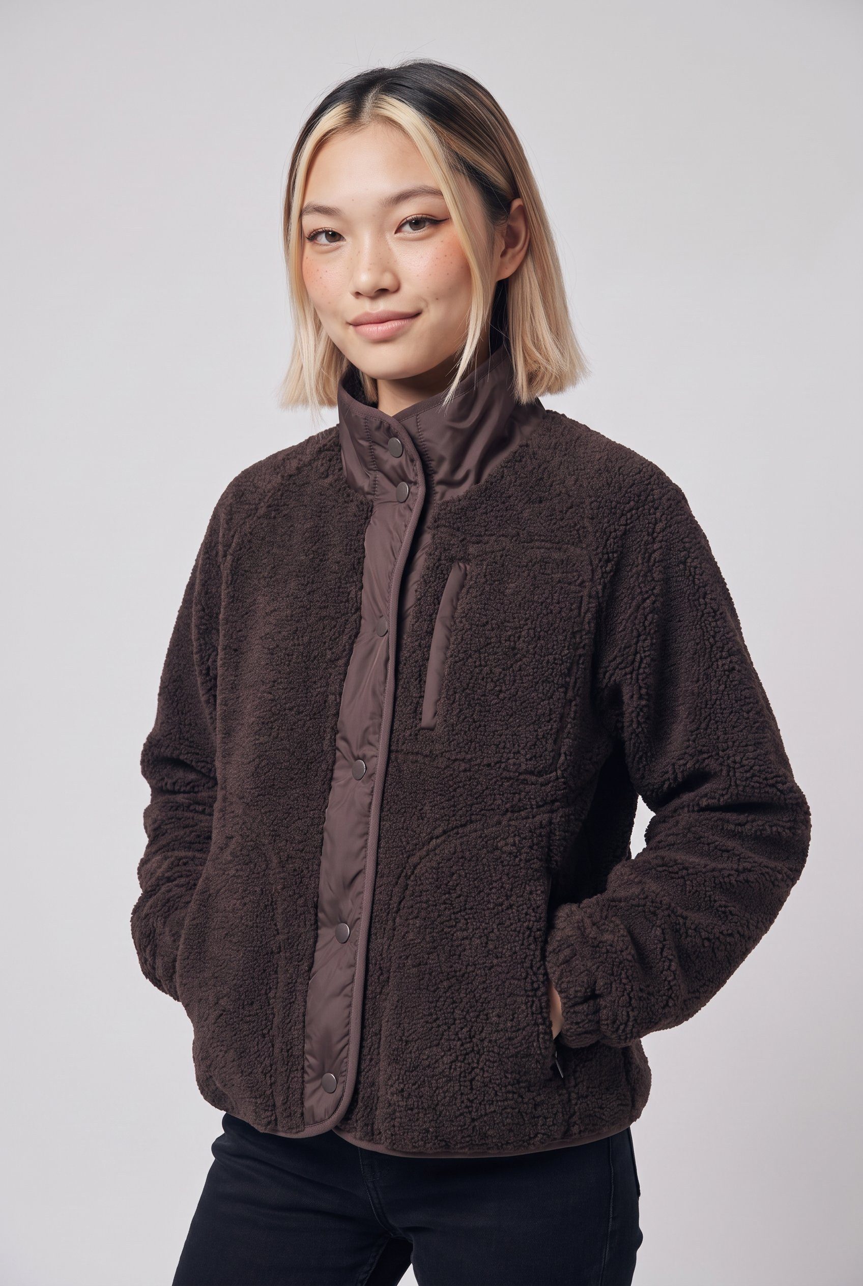 ONLY Plüschjacke ONLCARMEN TEDDY JACKET OTW Kunstfaser – Bild 4 von 5