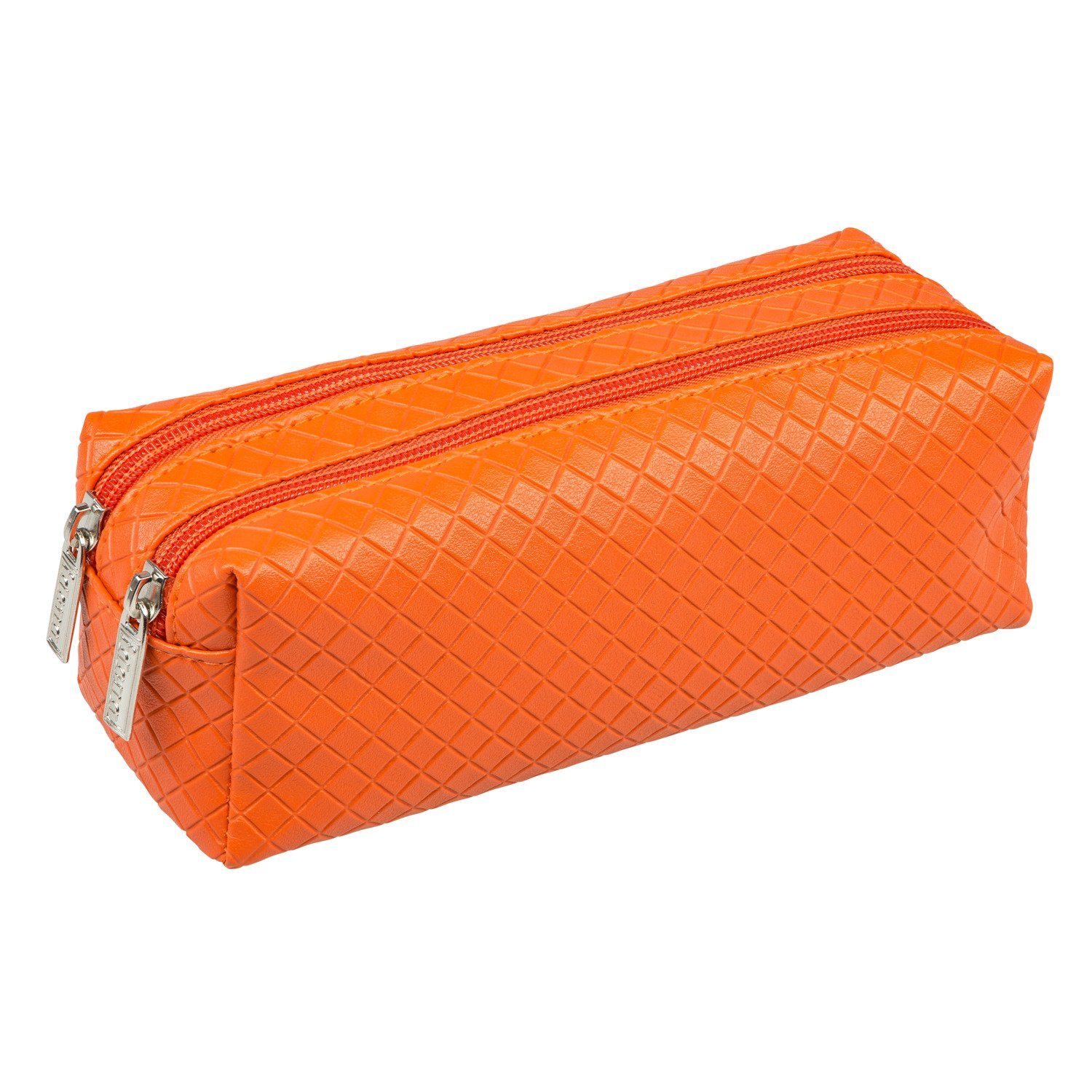 Idena Federtasche Idena 22921 orange, - Stück zwei 1 mit Fächern, Doppel-Faulenzer