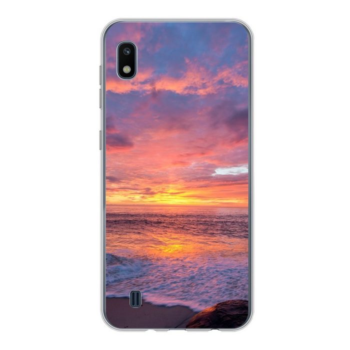 MuchoWow Handyhülle Strand - Meer - Sonnenuntergang Handyhülle Samsung Galaxy A10 Smartphone-Bumper Print Handy