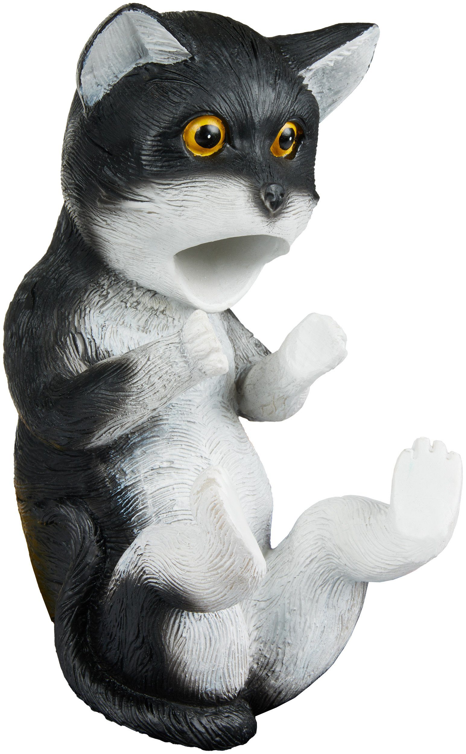 BRUBAKER Weinflaschenhalter Durstige Katze - Flaschenhalter Trinkende Tiere, (Handbemalt Barzubehör für Weinbar, 1-St., Witzige Dekoration - Wein Geschenk), Flaschenständer lustig - Kätzchen Deko Figur