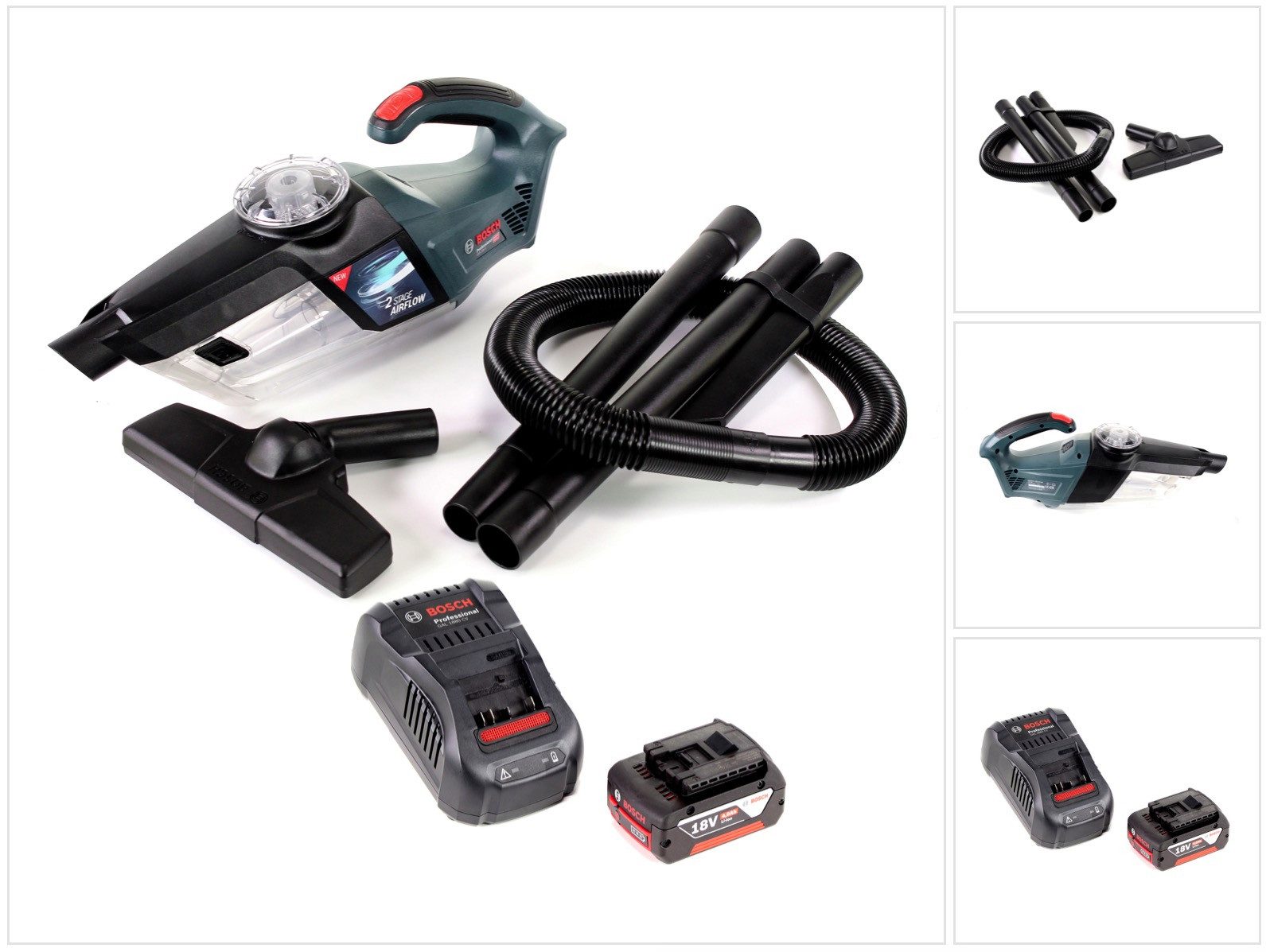Bosch Professional Akku-Handstaubsauger GAS 18V-1 Professional Li-Ion Akku Staubsauger Hand Sauger + 1x GBA