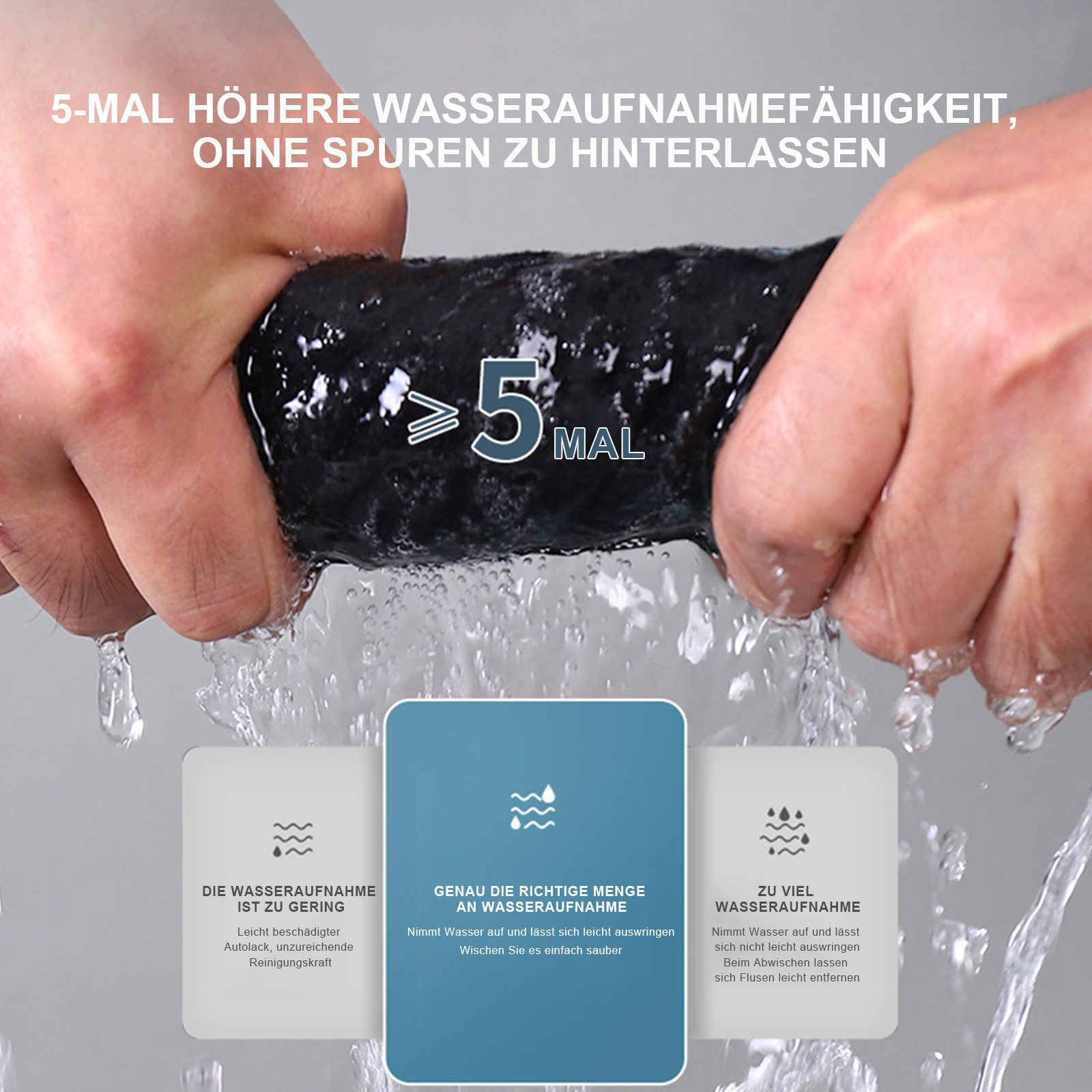 HAUSS SPOLE 5er Grubentücher Handtuch Geschirrtücher Geschirrtuch aus Mikrofaser Reinigungstuch (Mikrofaser, 30x40 cm, 5-tlg., Streifenfreie Wiederverwendbare Reinigungstüche, Wundertuch für Fenster Glas Autos Küchen Badezimmer usw)