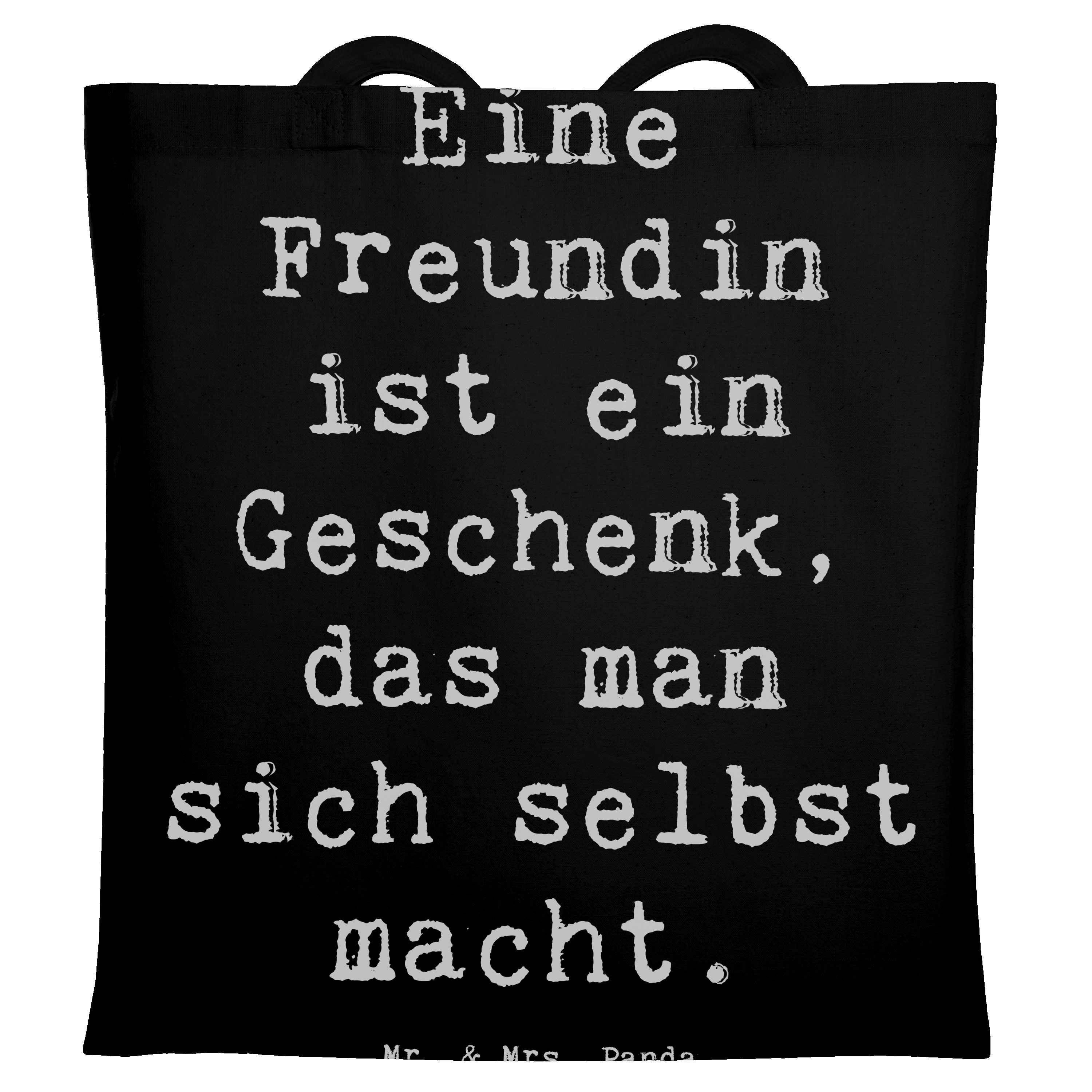 Tragetasche Geschenk Freundin - Schwarz - Freundschaft, Danke, Strandtasche, Eink