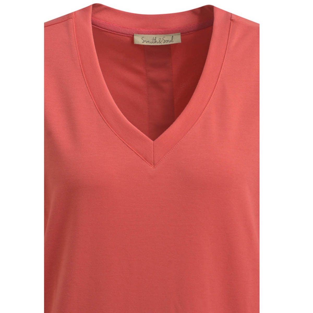 Smith & Soul Sweatkleid V-Neck - strawberry