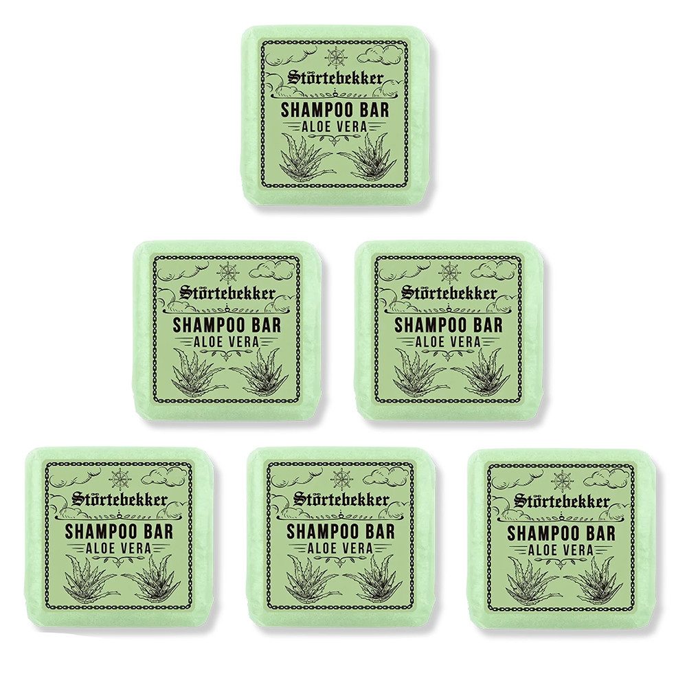 Störtebekker Festes Haarshampoo Aloe Vera, 6-tlg., Vegane & Nachhaltige Reinigung für Körper und Haar