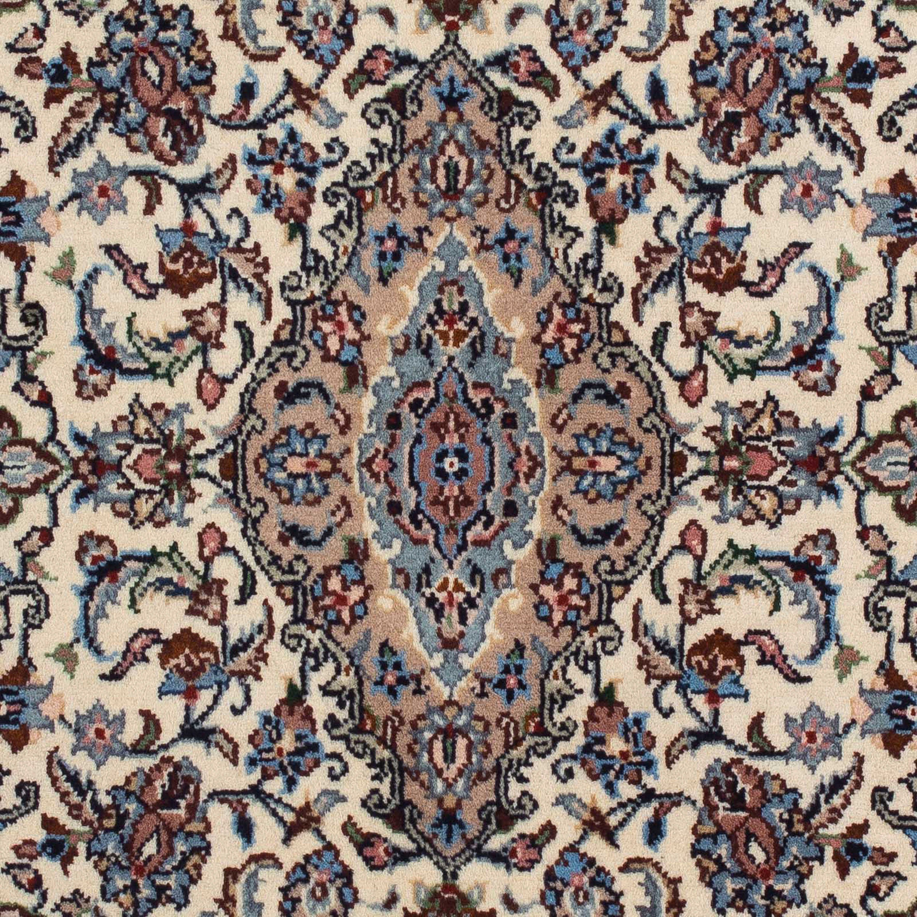Orientteppich Perser morgenland, Einzelstück 10 mm, x beige, Handgeknüpft, - rechteckig, - Keshan Höhe: mit 153 - Wohnzimmer, 98 cm Zertifikat
