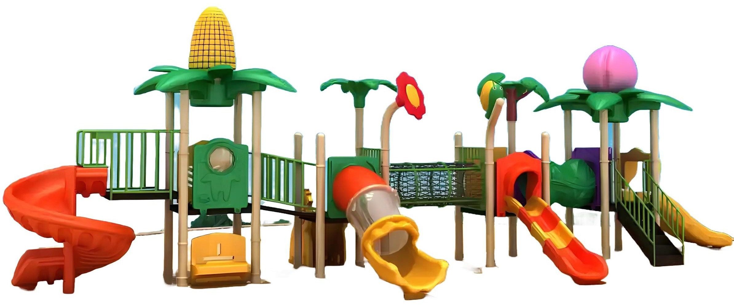 Xlmoebel Spielturm Bunter Spielturm aus Kunststoff mit Rutschen und Klettermöglichkeiten, Hergestellt in Europa