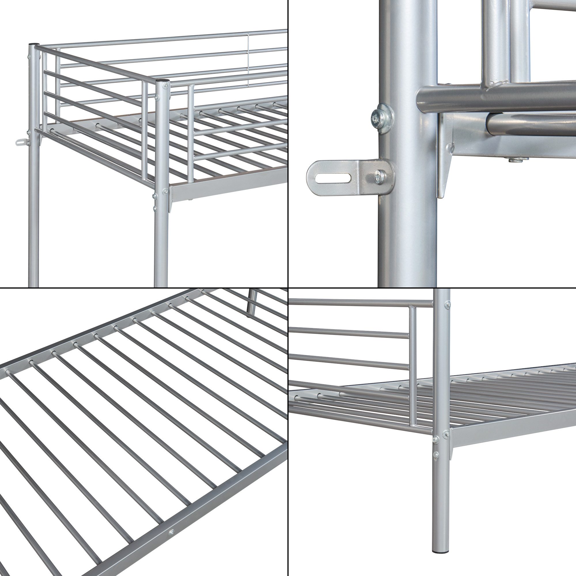 en.casa Etagenbett, »Soppsar« 208,5x97x165 cm Silber