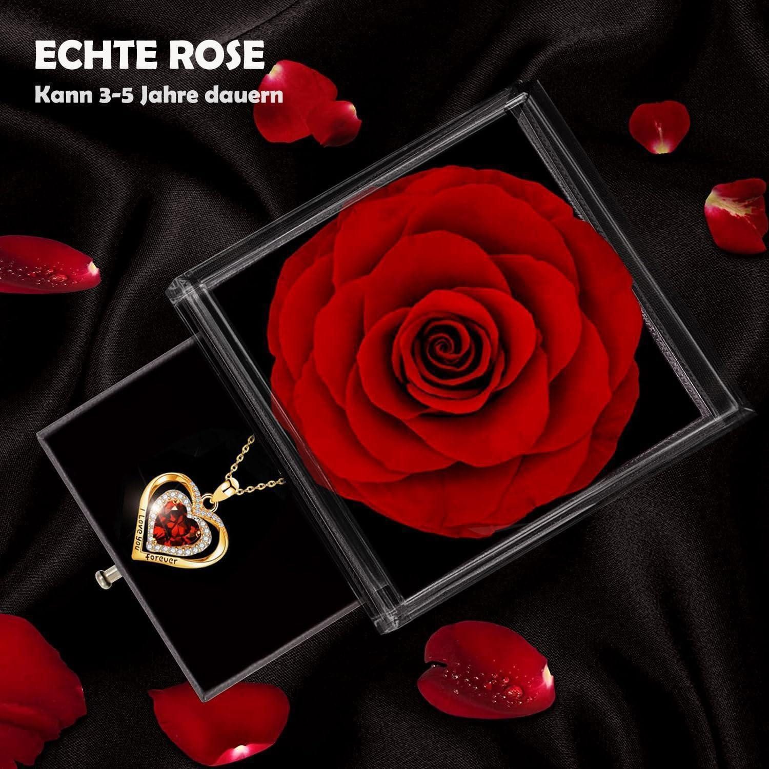 LuxusKollektion Geschenkbox Rosenbox Ewige Rose Konservierte Blume Geschenk Valentinstag Golden – Bild 3 von 5
