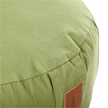 GORILLA SPORTS Bodenkissen Yogakissen - Rund, 100%Baumwolle, Meditationskissen, Sitzhöhe 18cm, Ø 30cm, Sitzkissen, Yoga Bolster, mit Griff, Waschbarer, Farbwahl