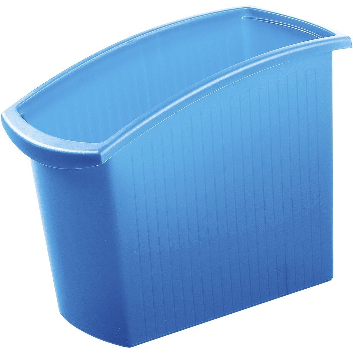 HAN Papierkorb, 18 Liter, mit abgesenkter Öffnung transparent blau