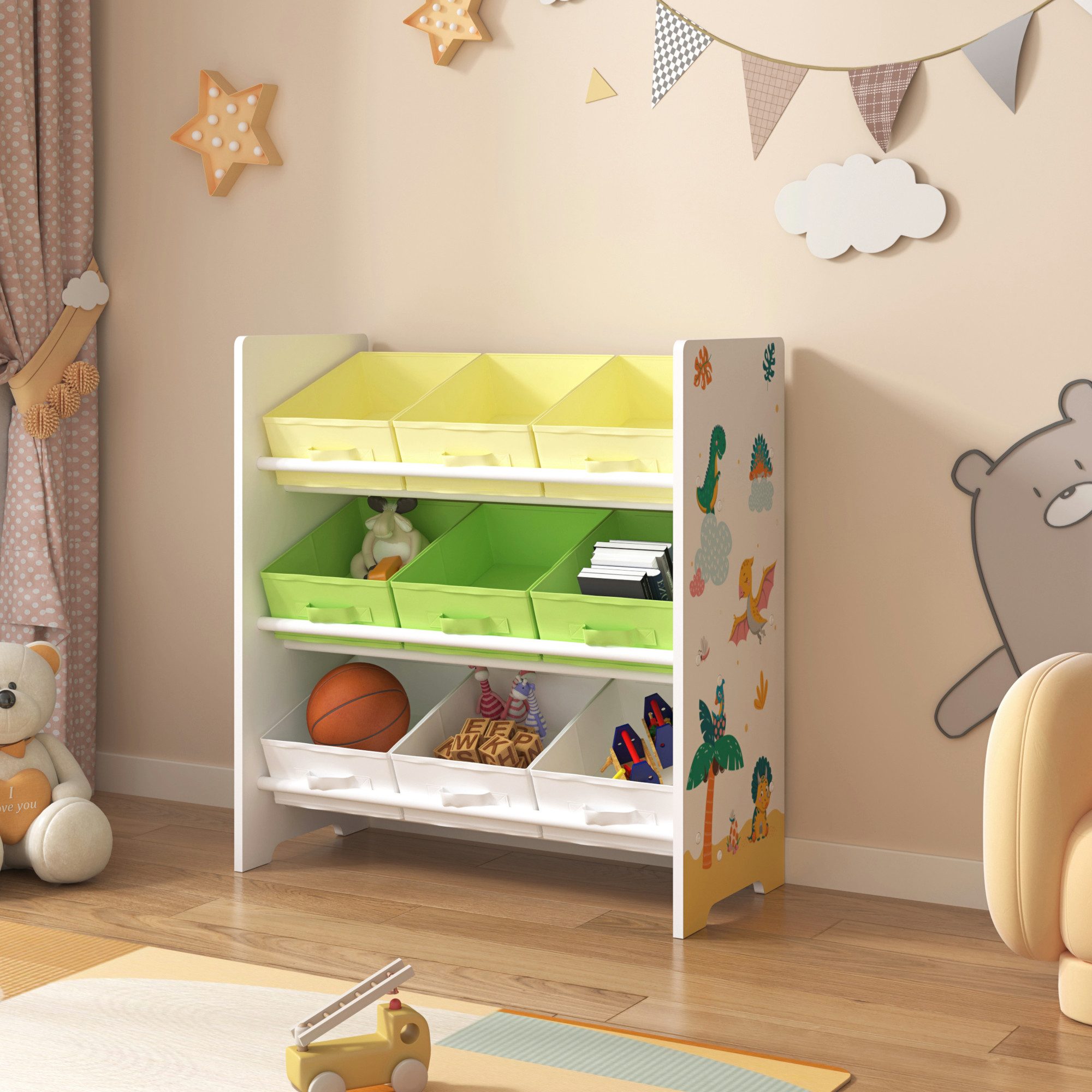 en.casa Kinderregal, »Boiro« Spielzeugregal mit 9 günstig online kaufen