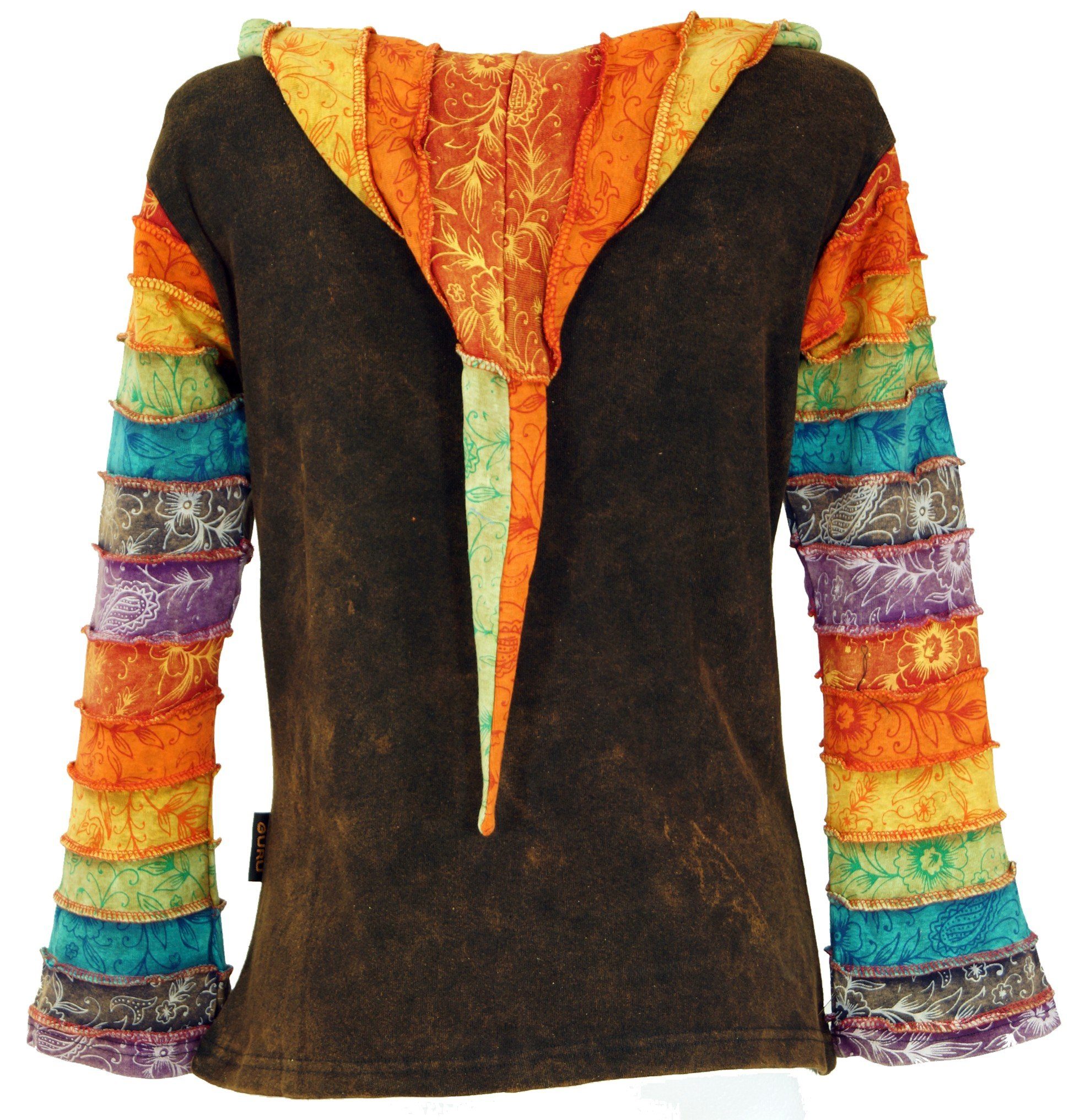 alternative Regenbogen Patchwork Stonewash Guru-Shop Jacke.. Modell 5 Langjacke Bekleidung