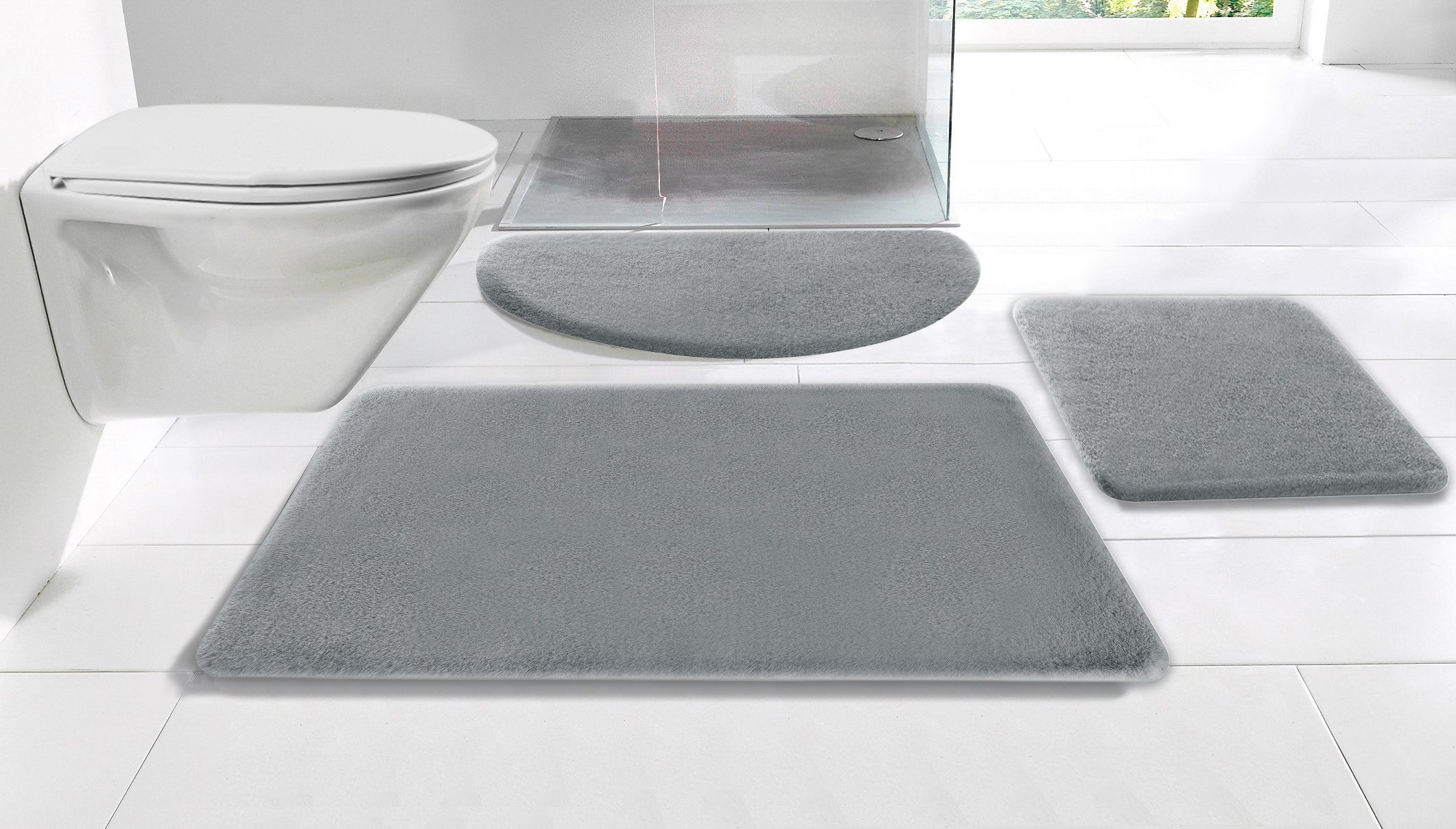 my home Badematte Valeria, Kaninchenfell-Haptik, Höhe 20 mm, rutschhemmend günstig online kaufen