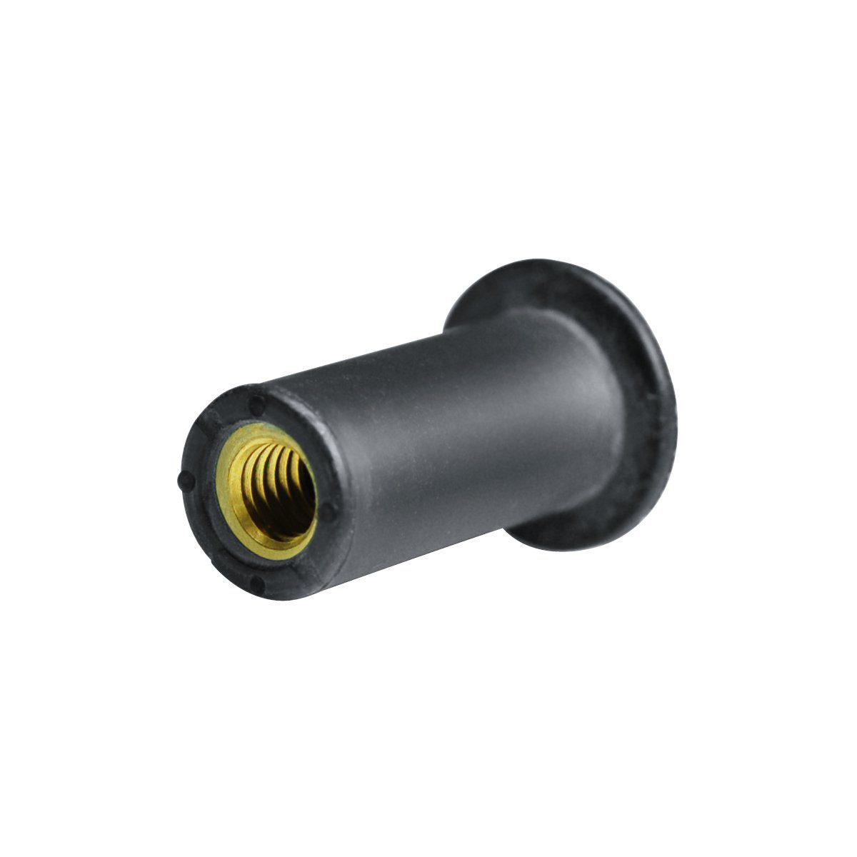 GOEBEL GmbH Setzmutter 7660166060, (250x Blindnietmutter aus EPDM Nietmutter - M6 - EPDM / Messing, 250-St., (x L) 12,7 mm x 16,0 mm Gummimutter Einziehmutter Einnietmuttern), NEOPREN Rundschaft Messing Gewindeeinsatz Schaftende offen