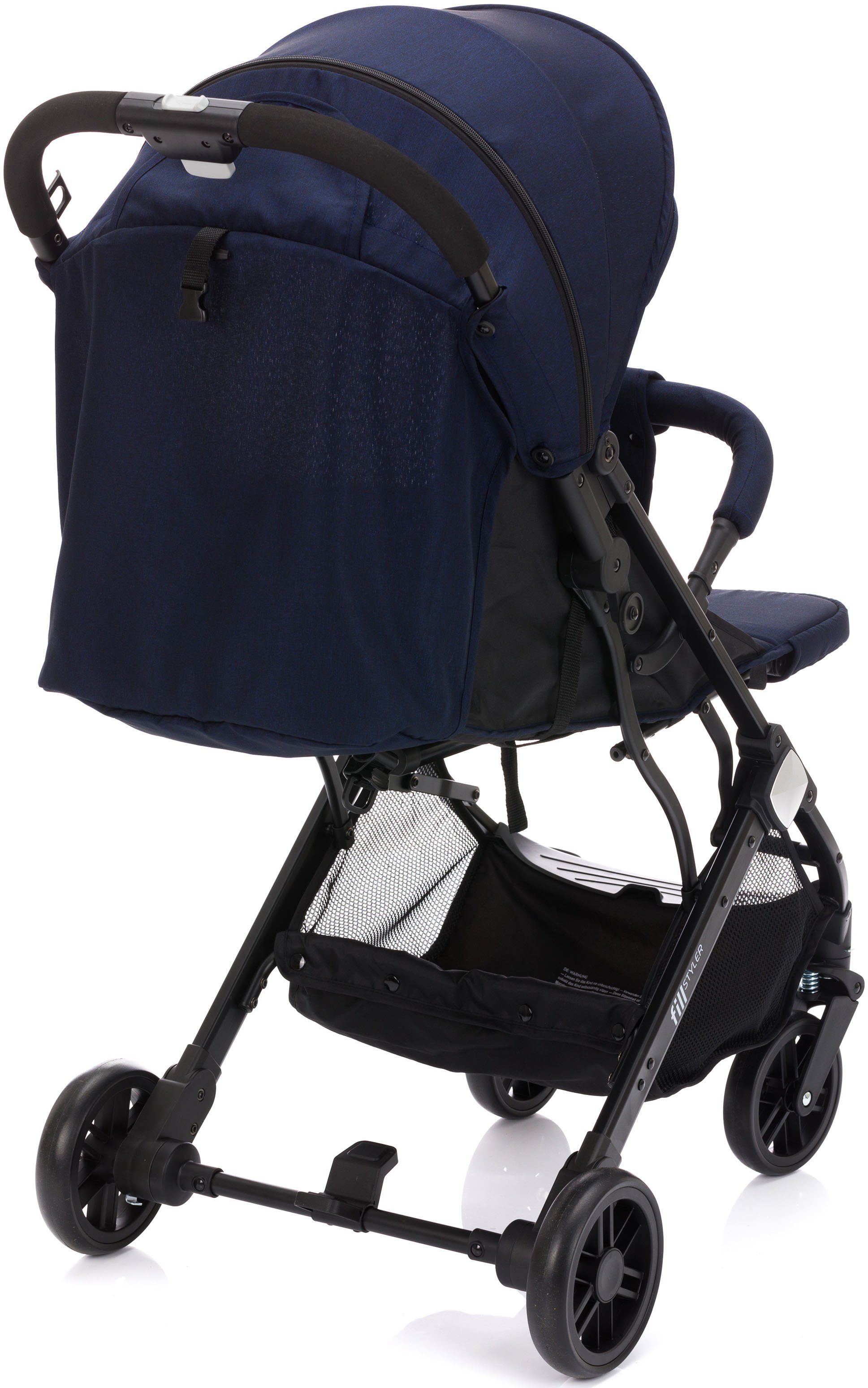 Sport-Kinderwagen Trolleygriff Fillikid Styler, blau melange, mit