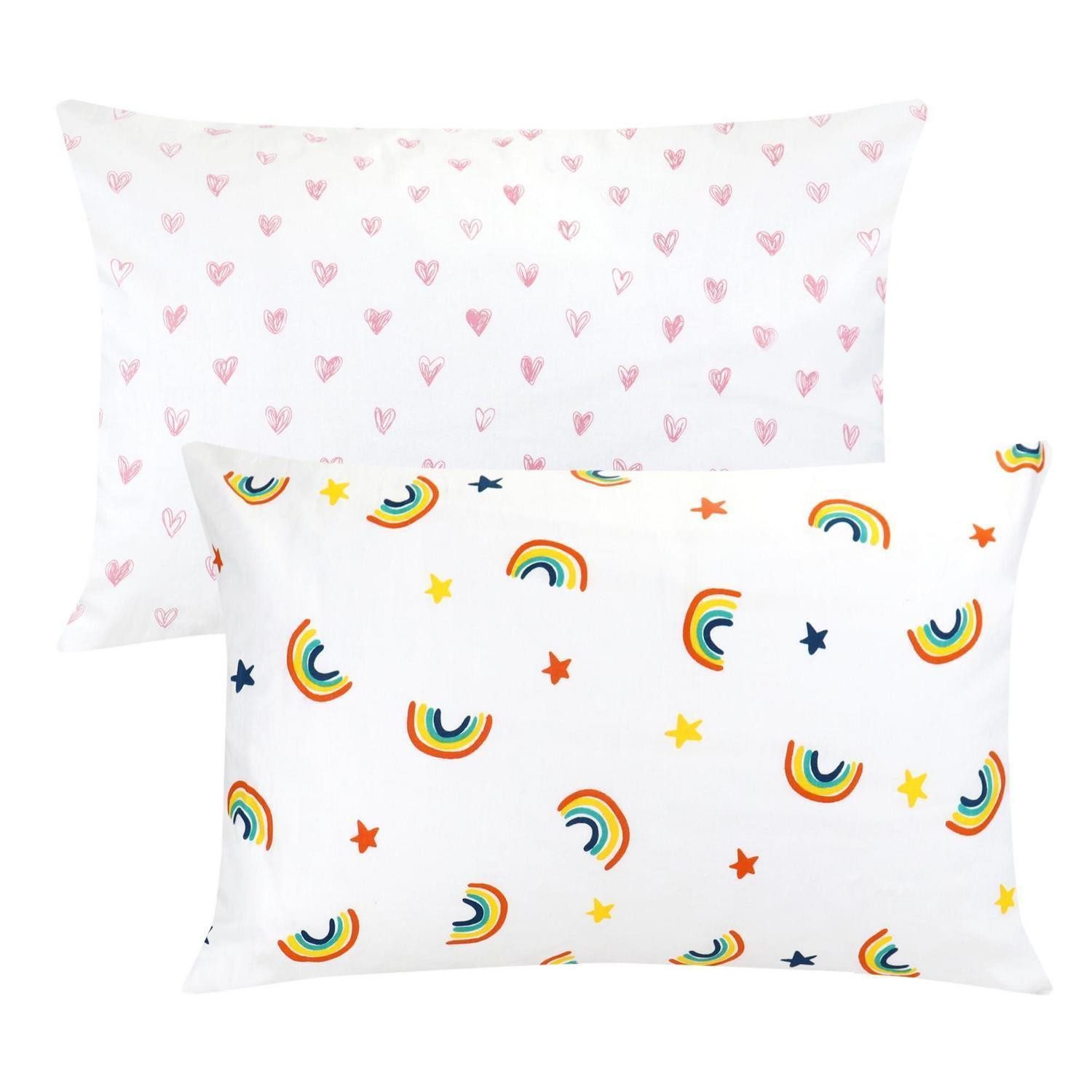 LuxusKollektion Kissenbezüge 2er Kissenbezug 40x60cm Baumwolle Regenbogen, (2 Stück)