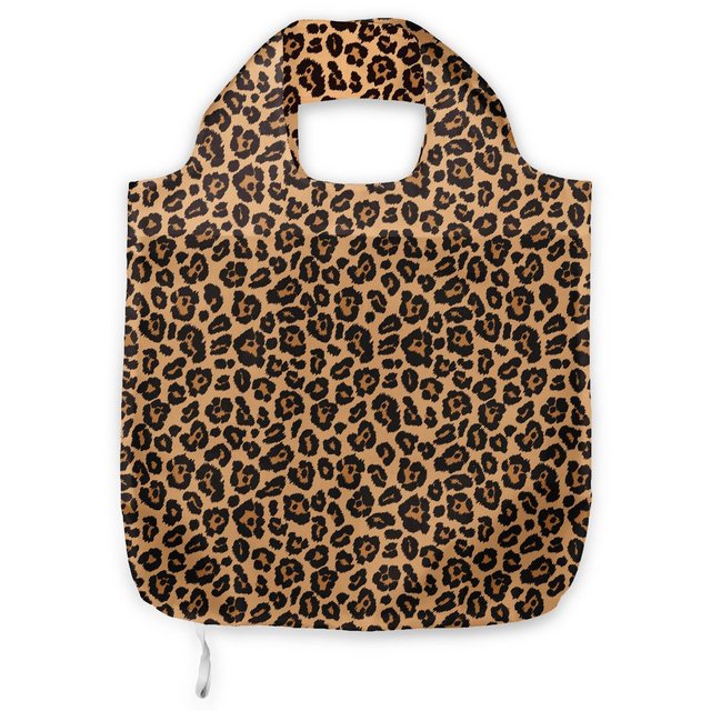 Abakuhaus Tragetasche „Praktische Einkaufstaschen Umweltfreundliche Wiederverwendbare“, Leopard-Druck Orange Exotische Afrikanische