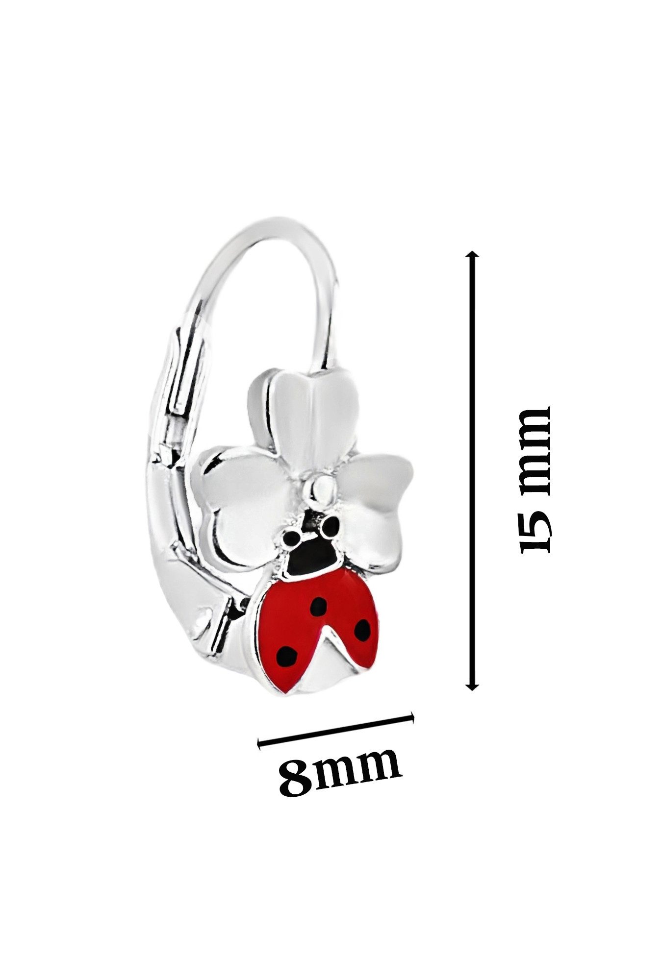 Limana Paar Creolen Ohrringe 925 Silber Marienkäfer Mädchen Damen Kinder Frauen Ohrhänger (inkl. Schmuckbox), Glücksbringer Geschenk Idee zu Ostern Weihnachten Geburtstag Nikolaus