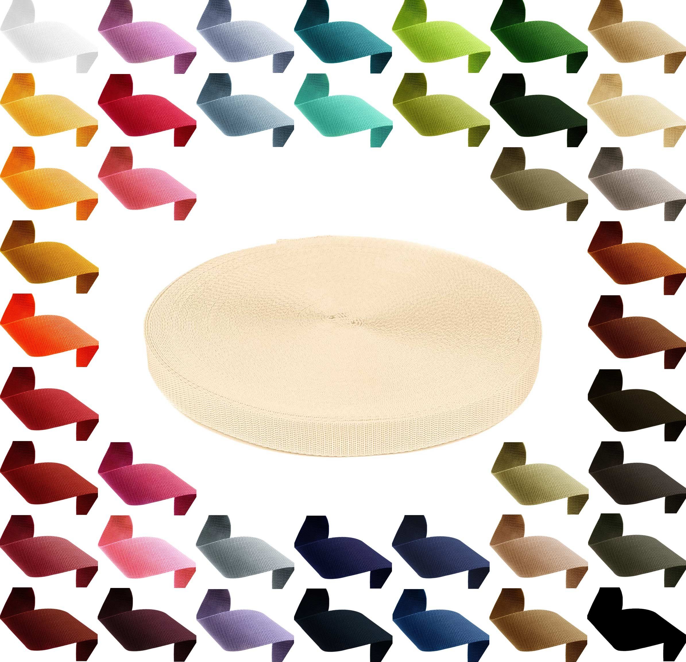 maDDma Rollladengurt 12m PP Gurtband, 40mm breit, 1,3mm, 122 creme