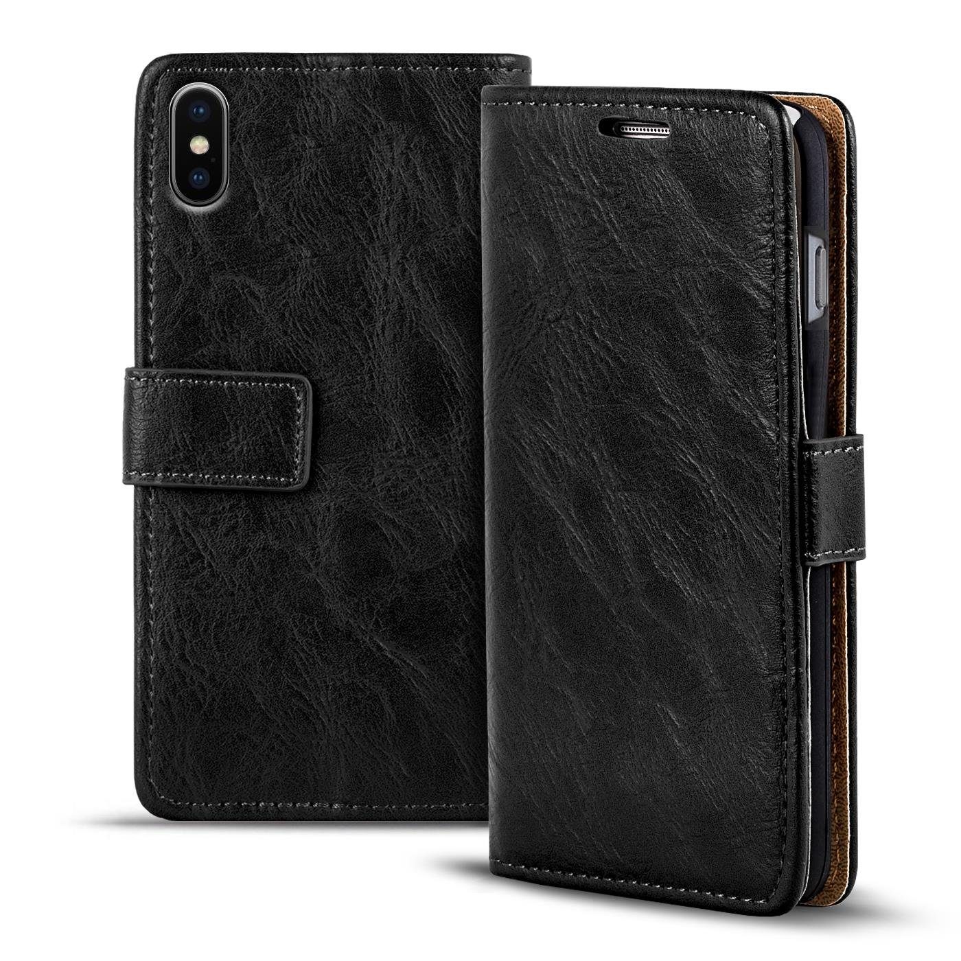 CoolGadget Handyhülle Retro Klapp Tasche Book Cover für iPhone Xs Max 6,5 Zoll, Schutzhülle Wallet Case Kartenfach Hülle für iPhone Xs Max