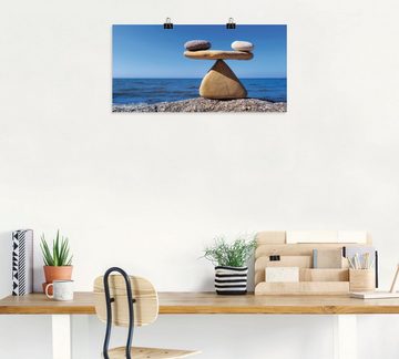 Artland Wandbild Gleichgewicht - Steine Meer, Zen (1 St), als Alubild, Outdoorbild, Leinwandbild, Poster, Wandaufkleber