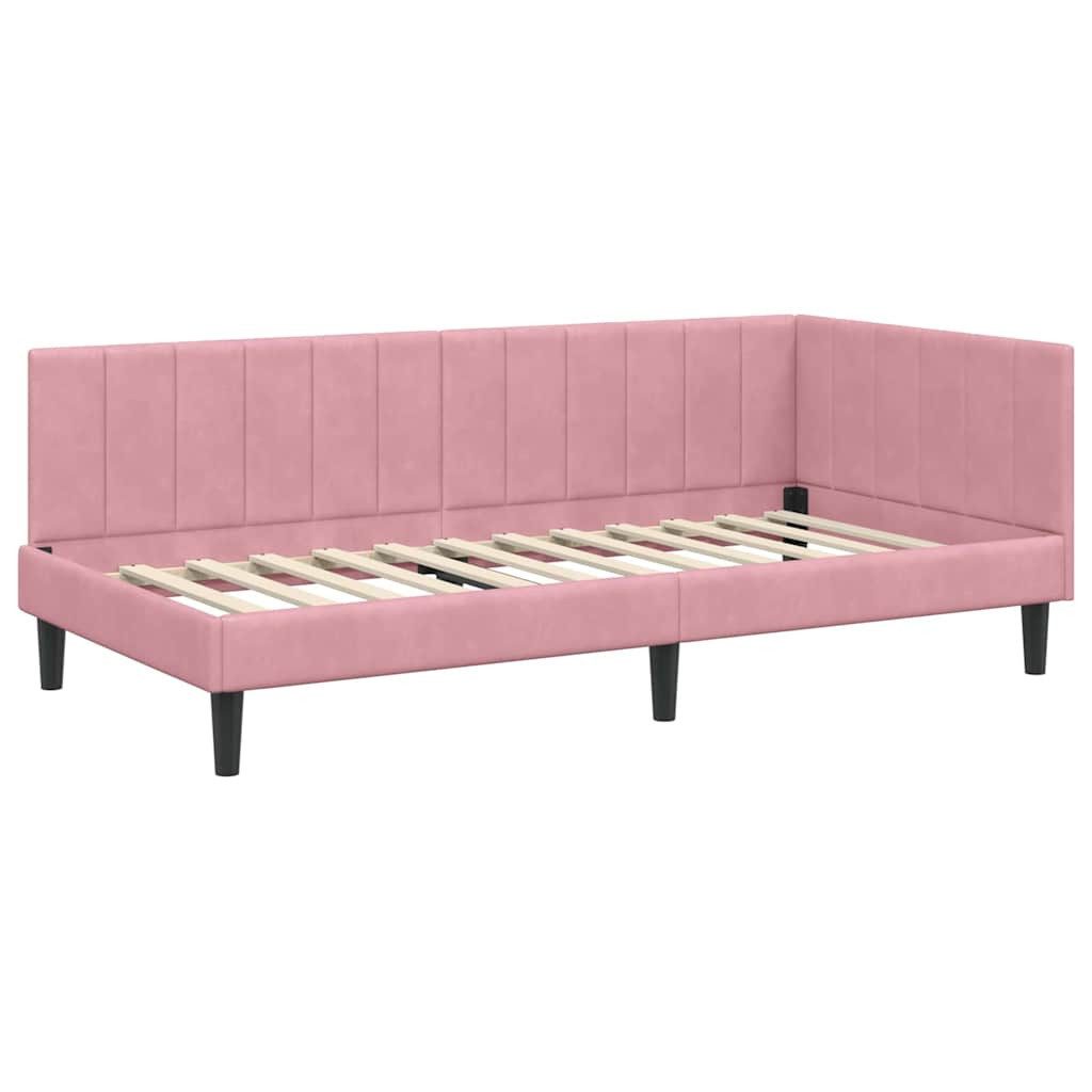 vidaXL Bett Eckbettgestell mit Kopfteil Rosa günstig online kaufen