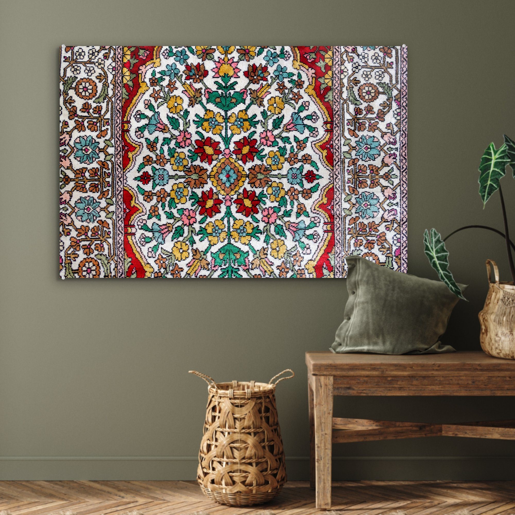 (1 Wohnzimmer - Acrylglasbilder Acrylglasbild Farben, Teppiche - Muster & - MuchoWow St), Schlafzimmer Teppiche Persische