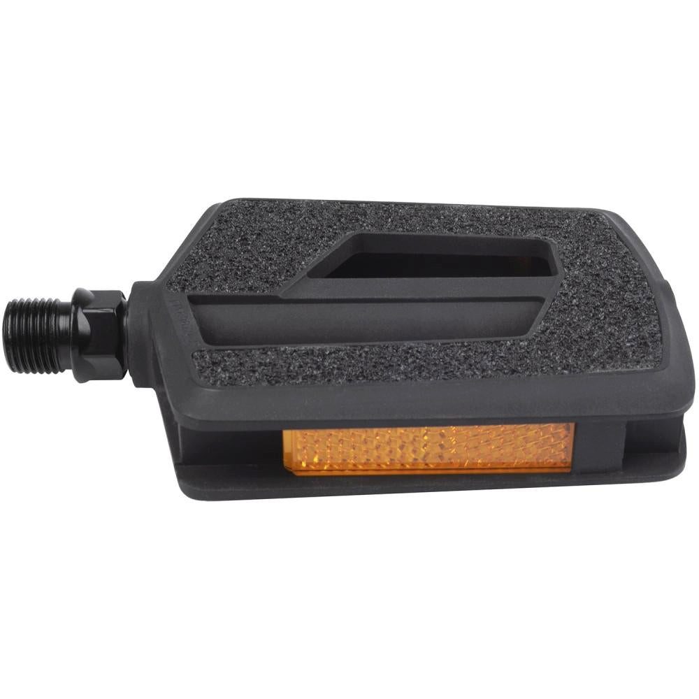 M-Wave Plattformpedale M-WAVE Steady Flat Fahrradpedal schwarz 1 Paar - Antirutschpedal aus T