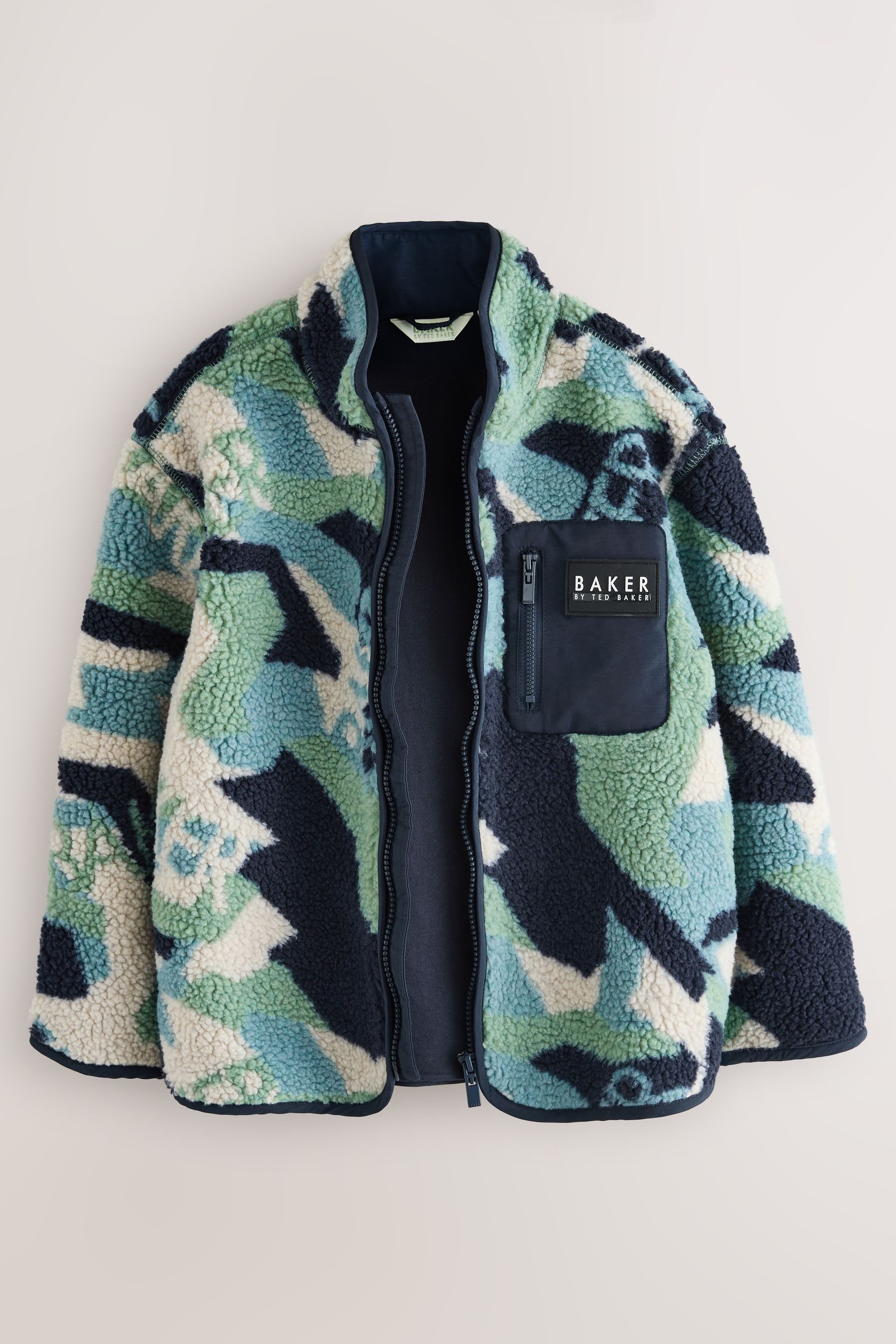 Baker by Ted Baker Fleecejacke Baker by Ted Baker Borg-Fleece mit Tarnmuster (1-St)