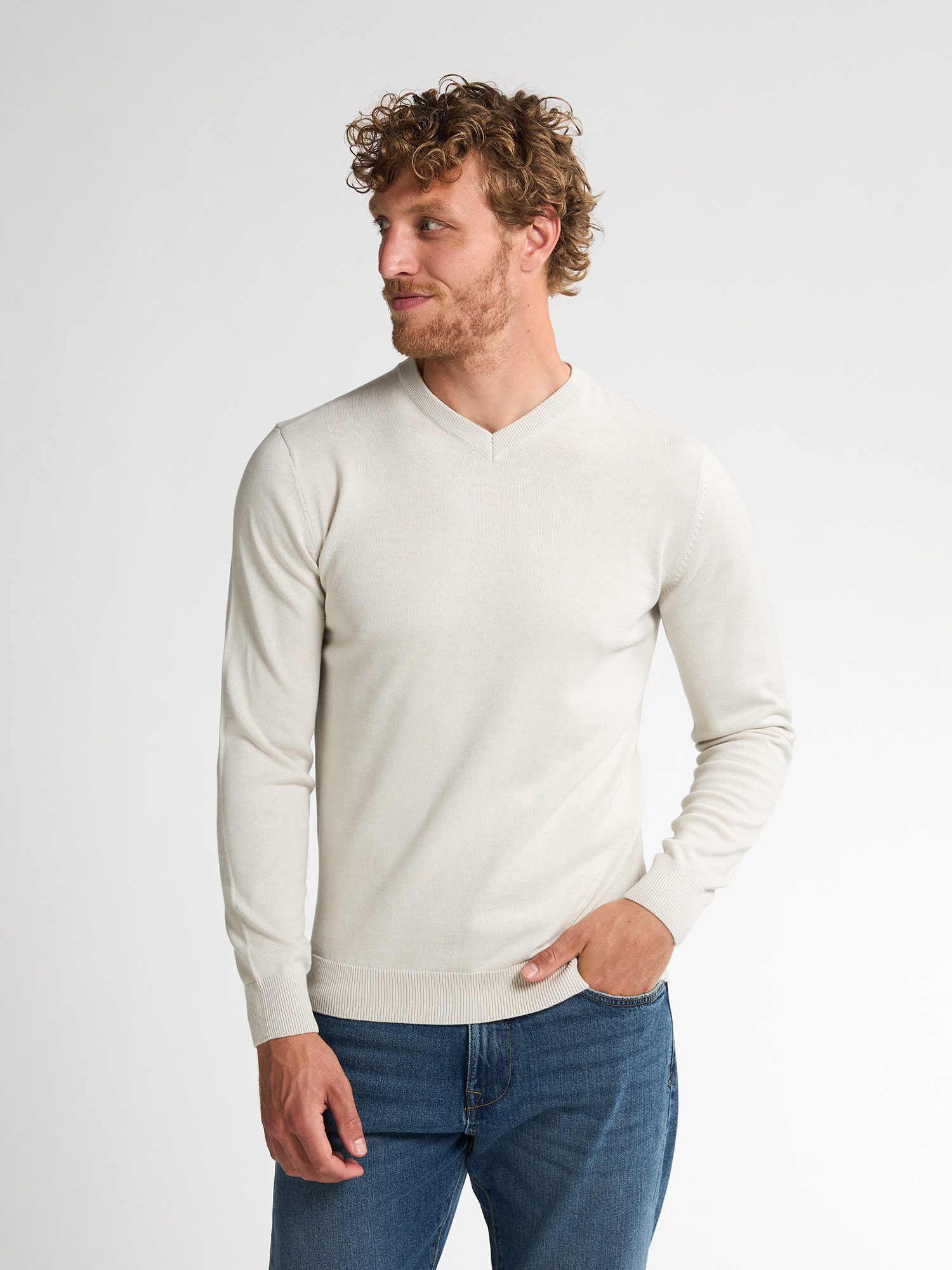 Petrol Industries V-Ausschnitt-Pullover V-Neck Basi Materialmix mit Baumwol günstig online kaufen