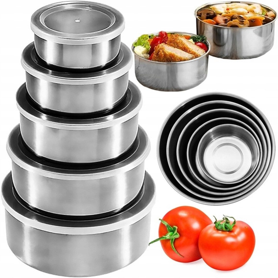 LA CUTE Aufbewahrungsdose 5-teiliges Set aus Edelstahl zur Lebensmittelaufb günstig online kaufen