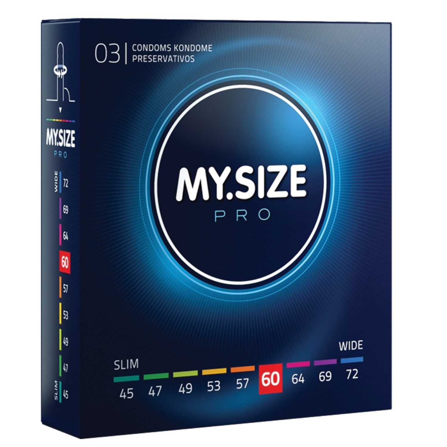 My Size pro Kondome Kondome 3er Pack in den Größen 45 47 49 53 57 60 64 69 72