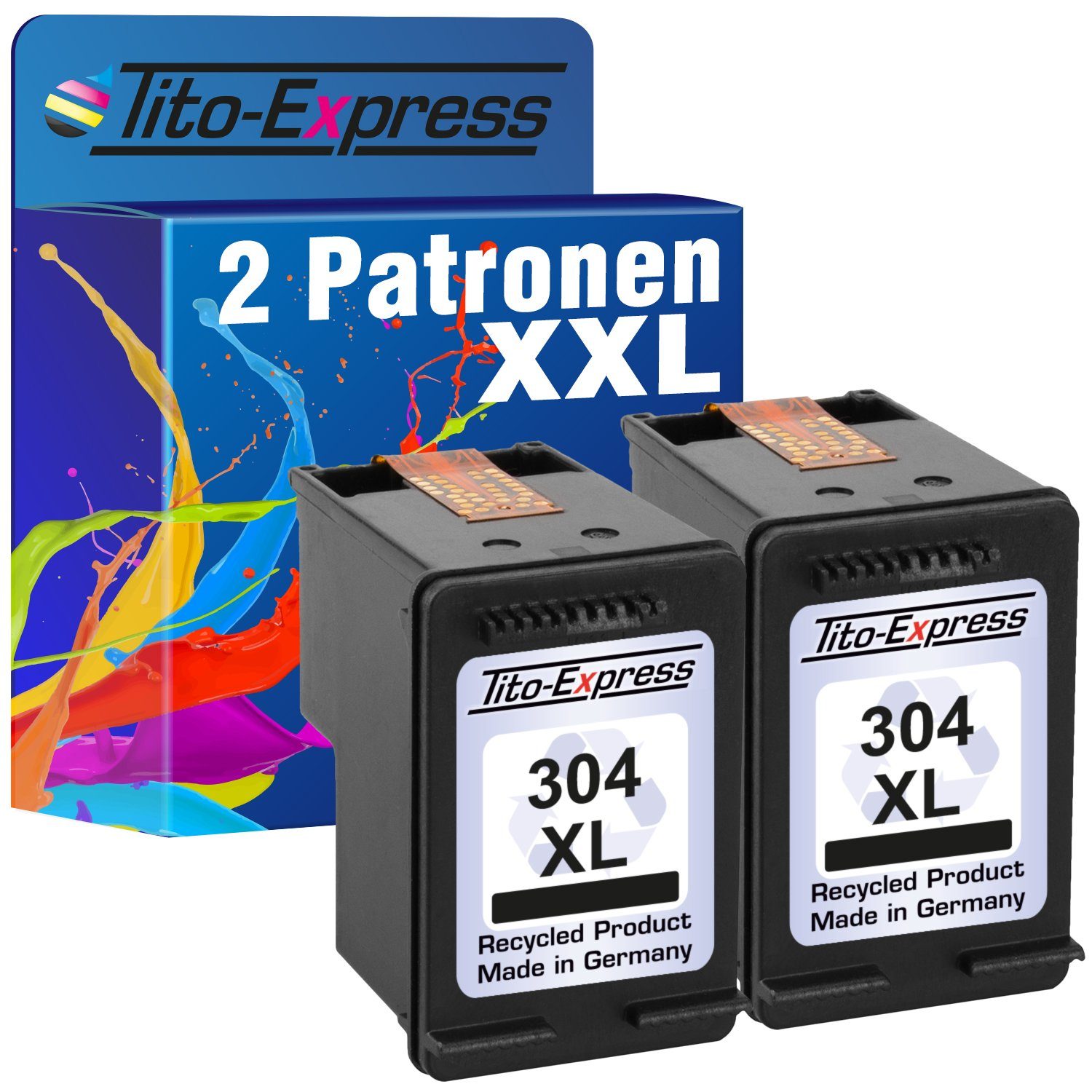 Tito-Express PlatinumSerie 2er Set ersetzt HP 304 XL HP 304XL HP304XL Black  Doppelpack Tintenpatrone (für Envy 5030 5032 5000 DeskJet 2600 2620 2630  3750 3760 5010 5032)