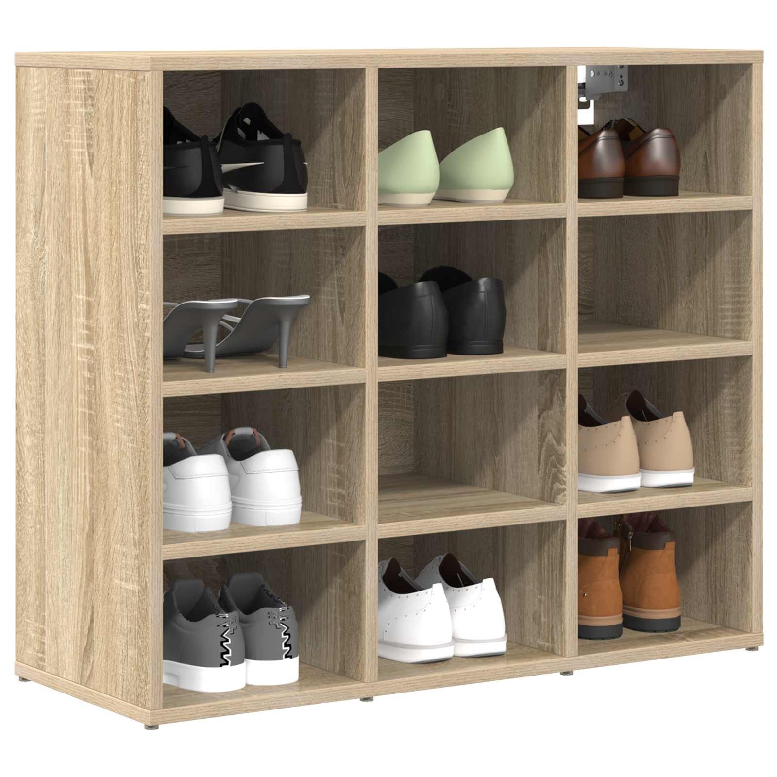 vidaXL Schuhregal Schuhschrank 77,5 x 30 x 67 cm Holzwerkstoff Sonoma-Eiche, 1-tlg. – Bild 3 von 5