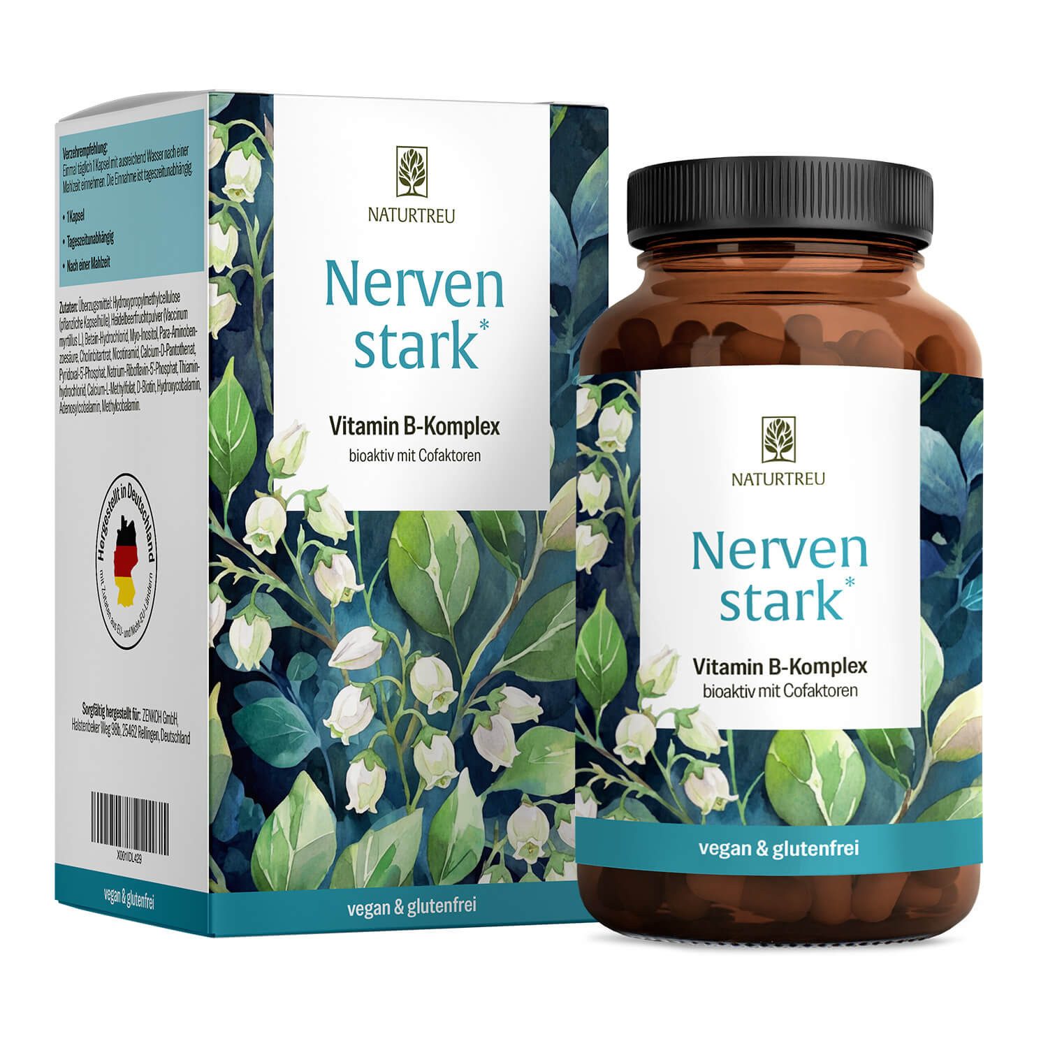 Naturtreu Nervenstark Kapseln, 1 er 120 St., 58.8 g, Durchdachte Entwicklung, Vegan, Laborgeprüft, Hochwertige Inhaltstoffe