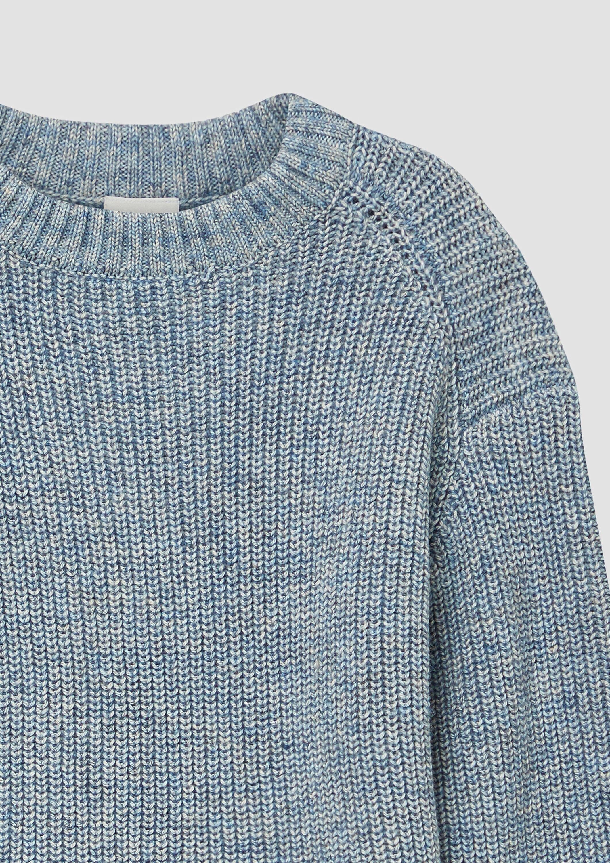 s.Oliver Longpullover Strickpullover Melierter Strickpullover im Loose Fit mit Label-Patch