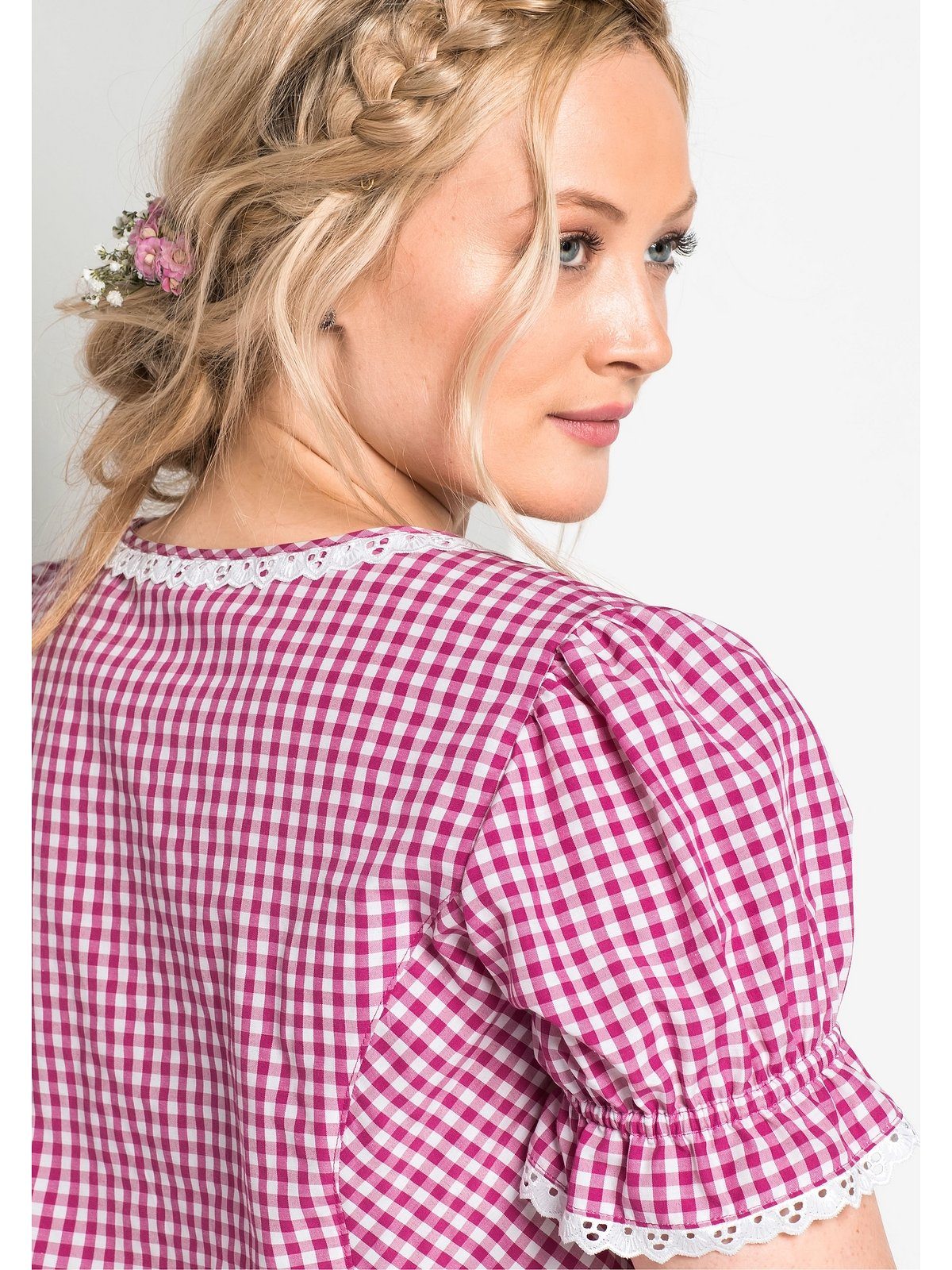 im Karobluse Große Größen Sheego pink Trachten-Look