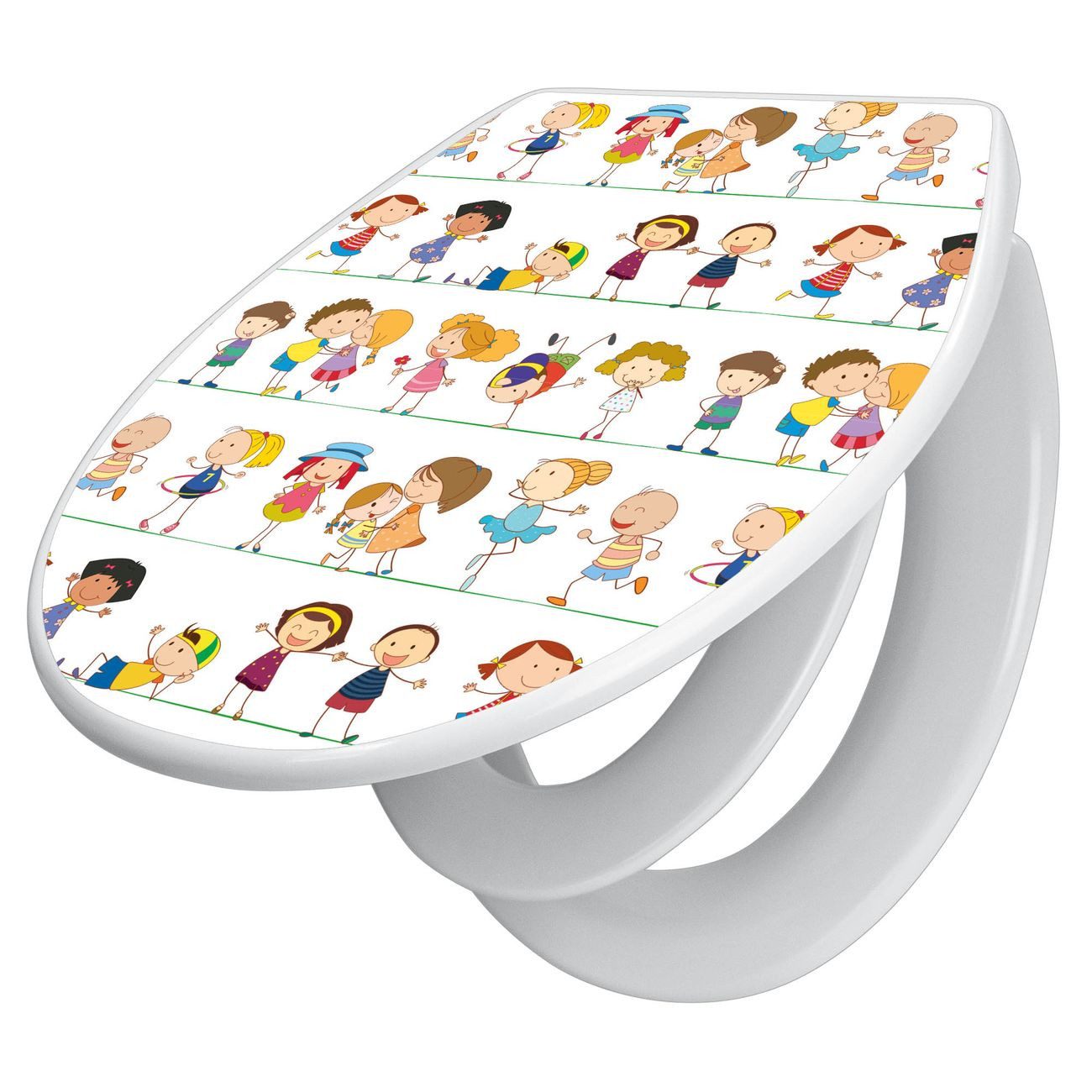 banjado WC-Sitz Motiv Kinder (mit Kindersitz, integrierte Scharniere), ‎44 x 37 x 5cm