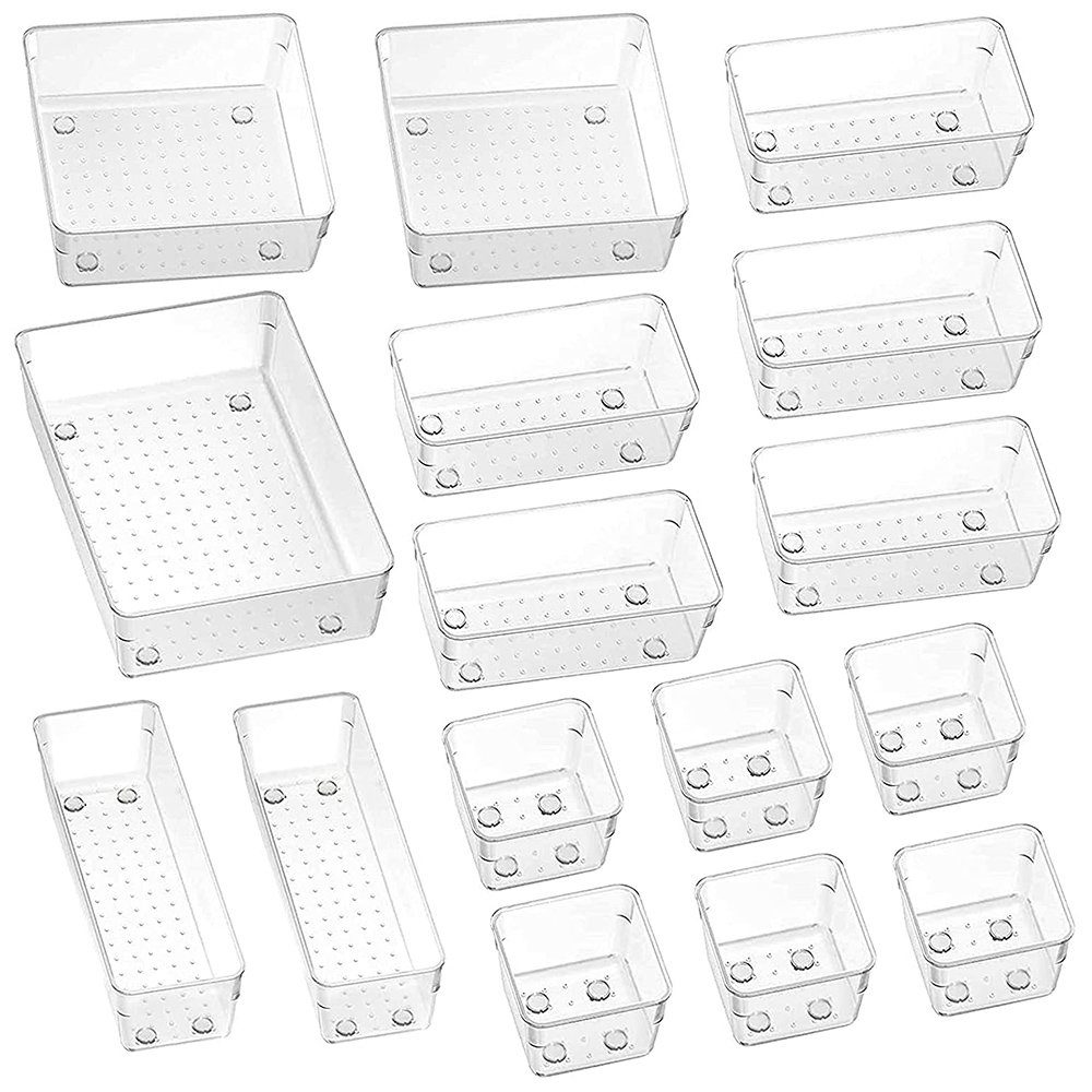 zggzerg Schubladeneinsatz 16 Stück Schubladen Ordnungssystem, 5 Größe Getrennte Ordnungssystem (16 St)