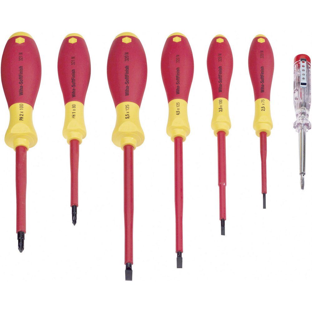 Wiha Schraubendreher Wiha VDE Schraubendreher-Set 7teilig Schlitz, Kreuzschlitz Phillips