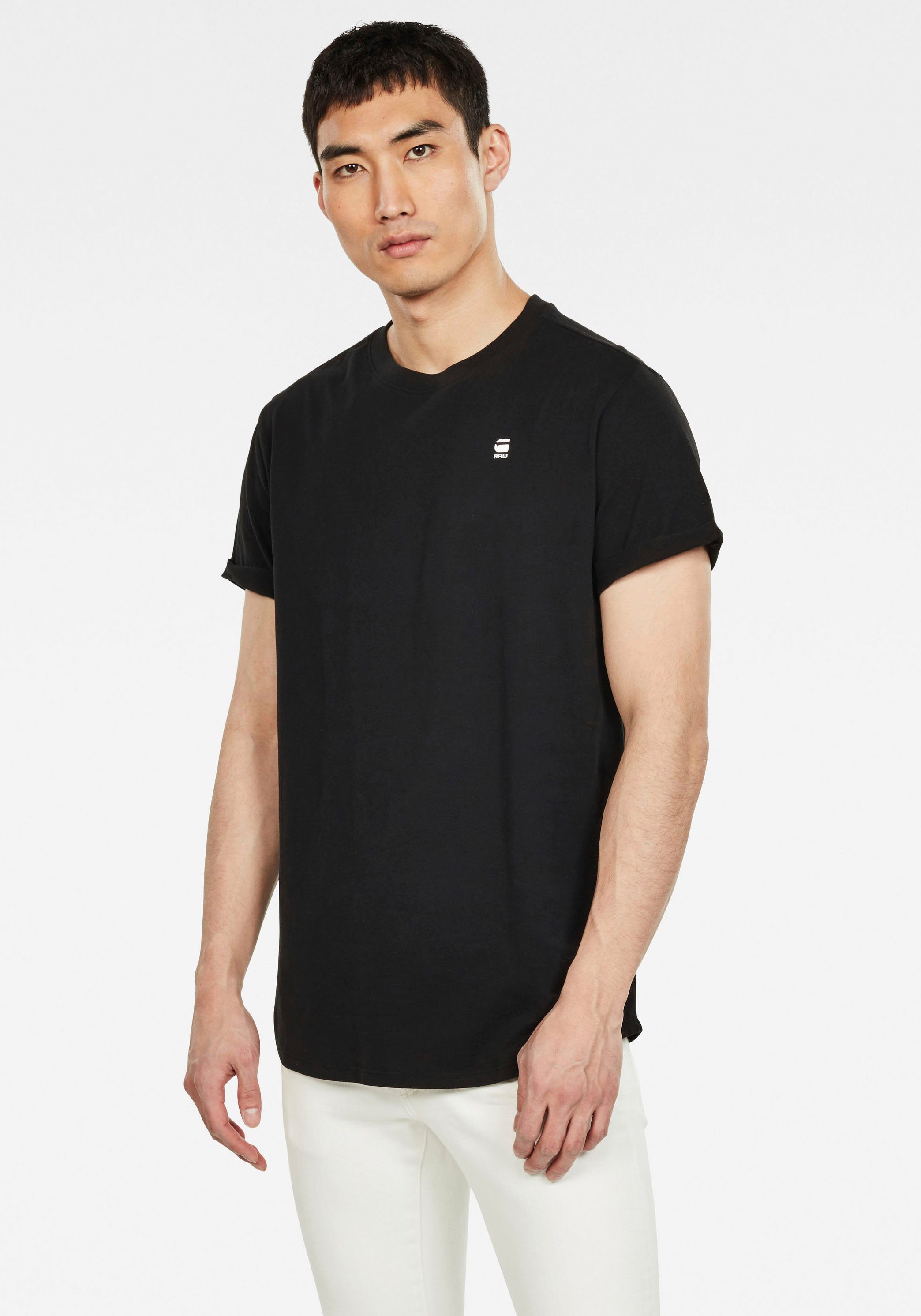 G-Star RAW T-Shirt Lash mit kleinem Logo Stitching black