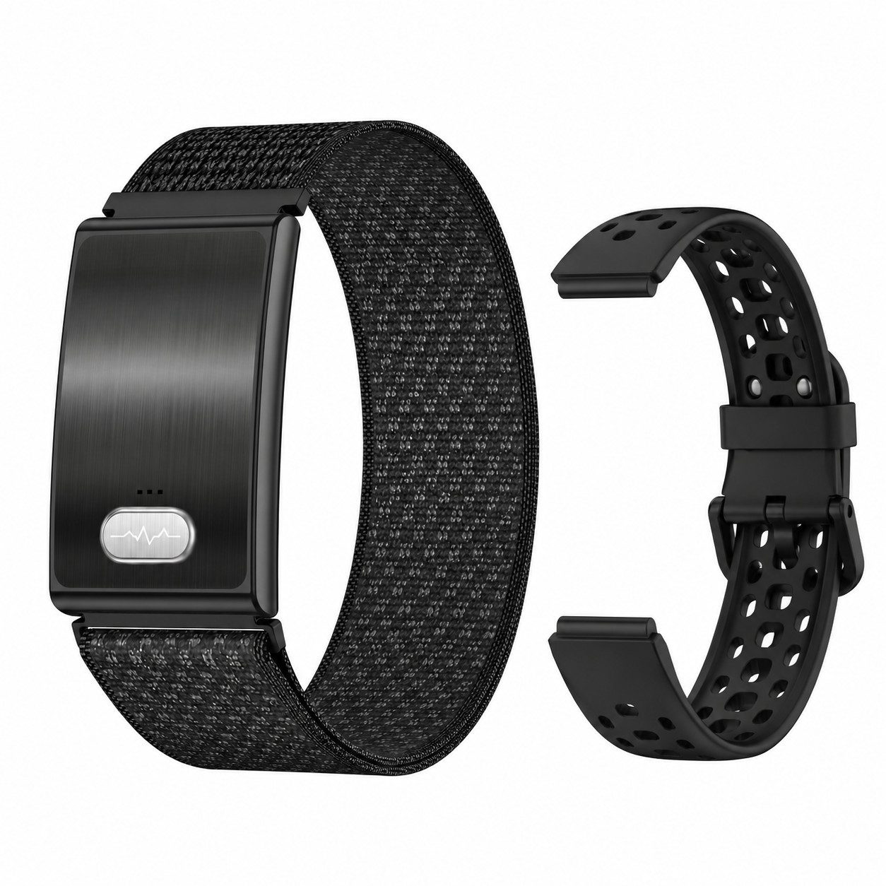 Zevelora Fitness-Tracker VitaBand WB012 Duo, Ohne Display, 2 schwarze Armbänder, G Band App, Bluetooth 5.3