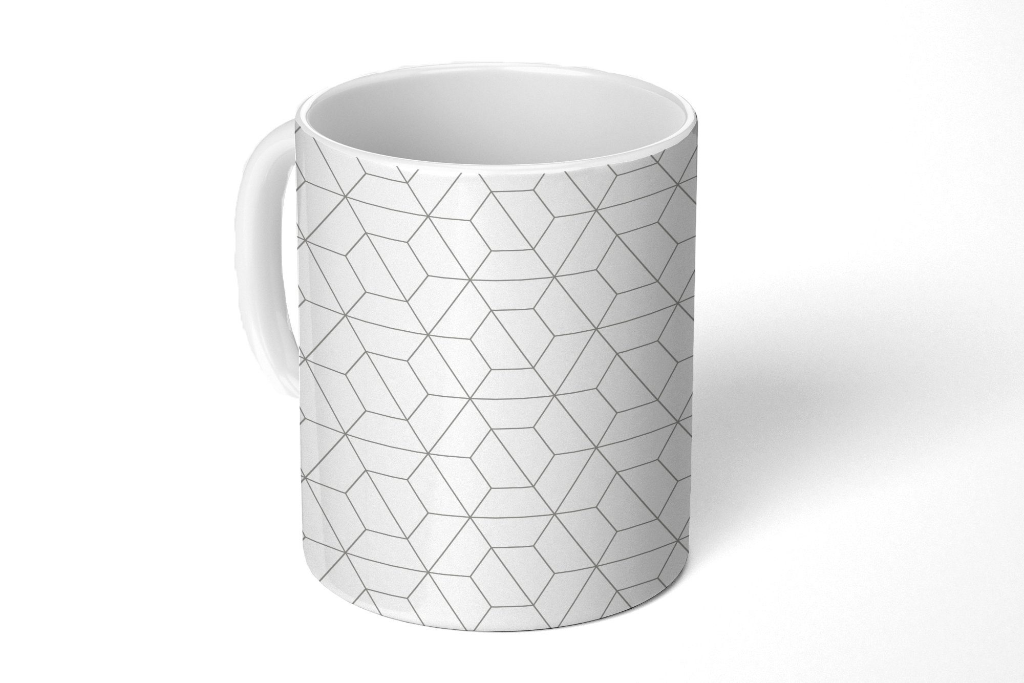 MuchoWow Tasse Geometrie - Linie - Muster, Keramik, Kaffeetassen, Teetasse, Becher, Teetasse, Geschenk