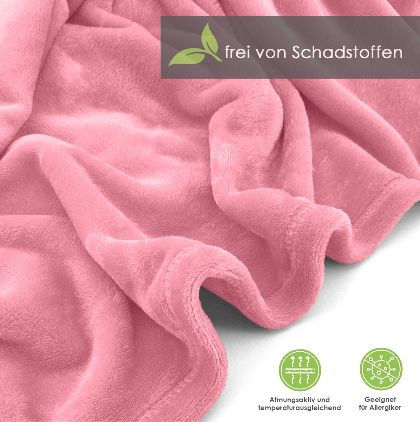 Wohndecke Premium Super Soft Flanell Kuscheldecke Sofadecke, heimtexland, super weich und flauschig, Allergiker geeignet, atmungsaktiv