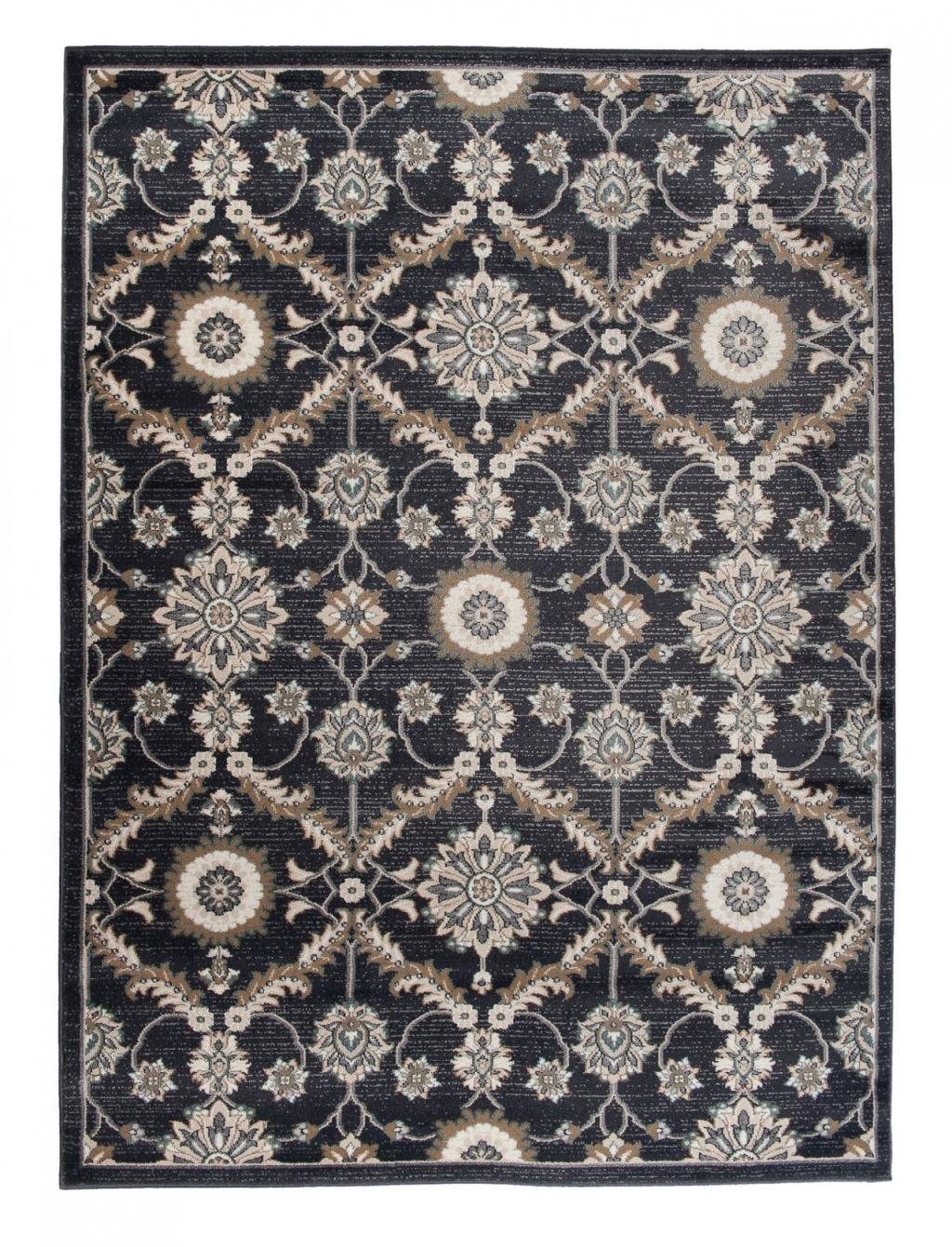 Mazovia Orientteppich Oriente Teppich - Traditioneller Teppich Orient Schwarz, 60 x 100 cm, Geeignet für Fußbodenheizung, Pflegeleicht, Wohnzimmerteppich