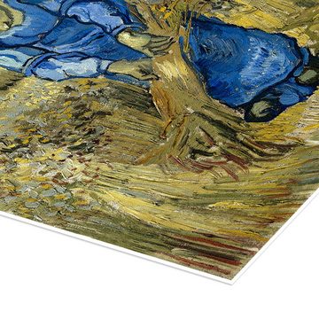 Posterlounge Poster Vincent van Gogh, Bäuerin bindet Garben, Wohnzimmer Malerei