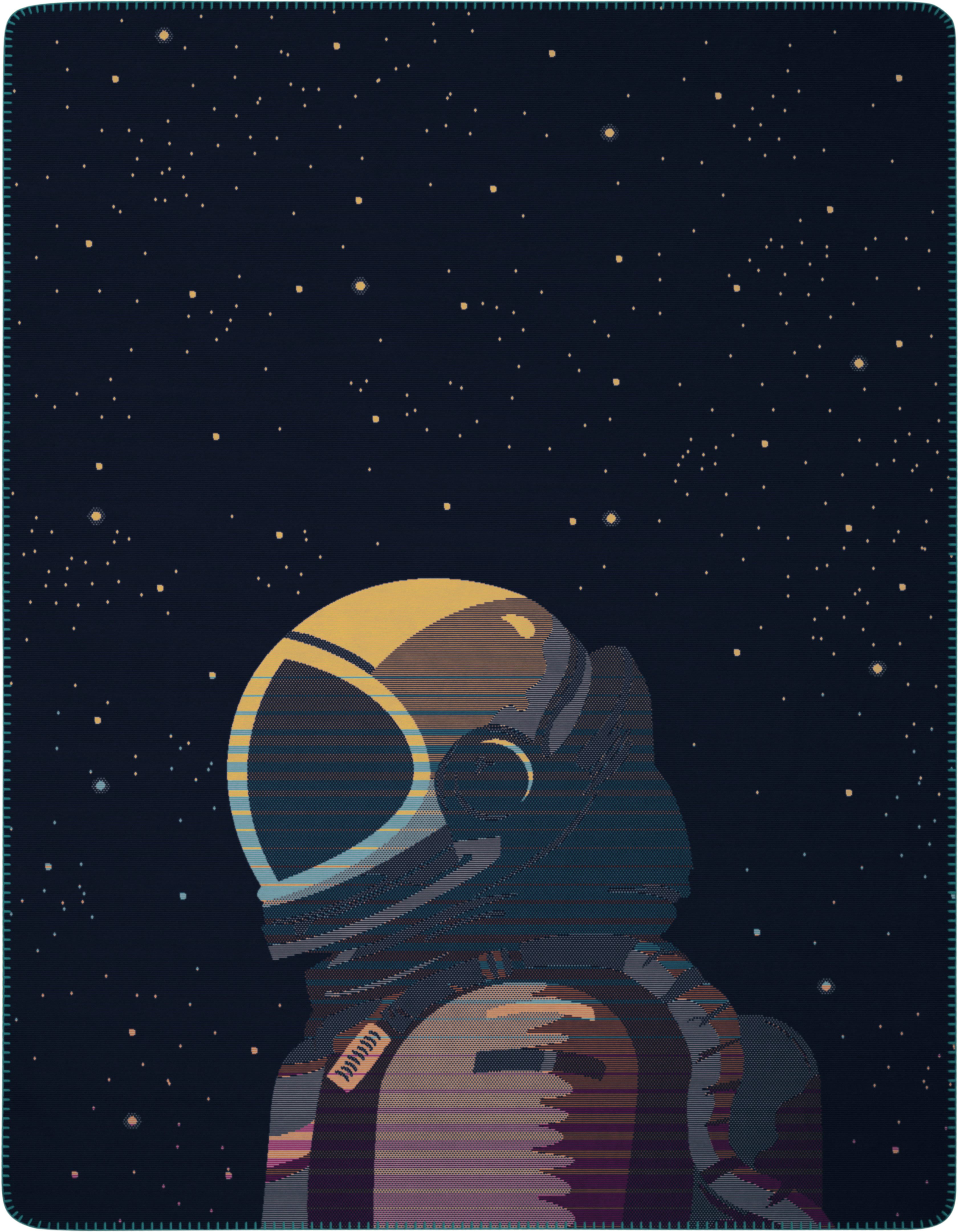 Wohndecke Wohndecke Astronaut, Biederlack, 150 x 200, mit Zierstich