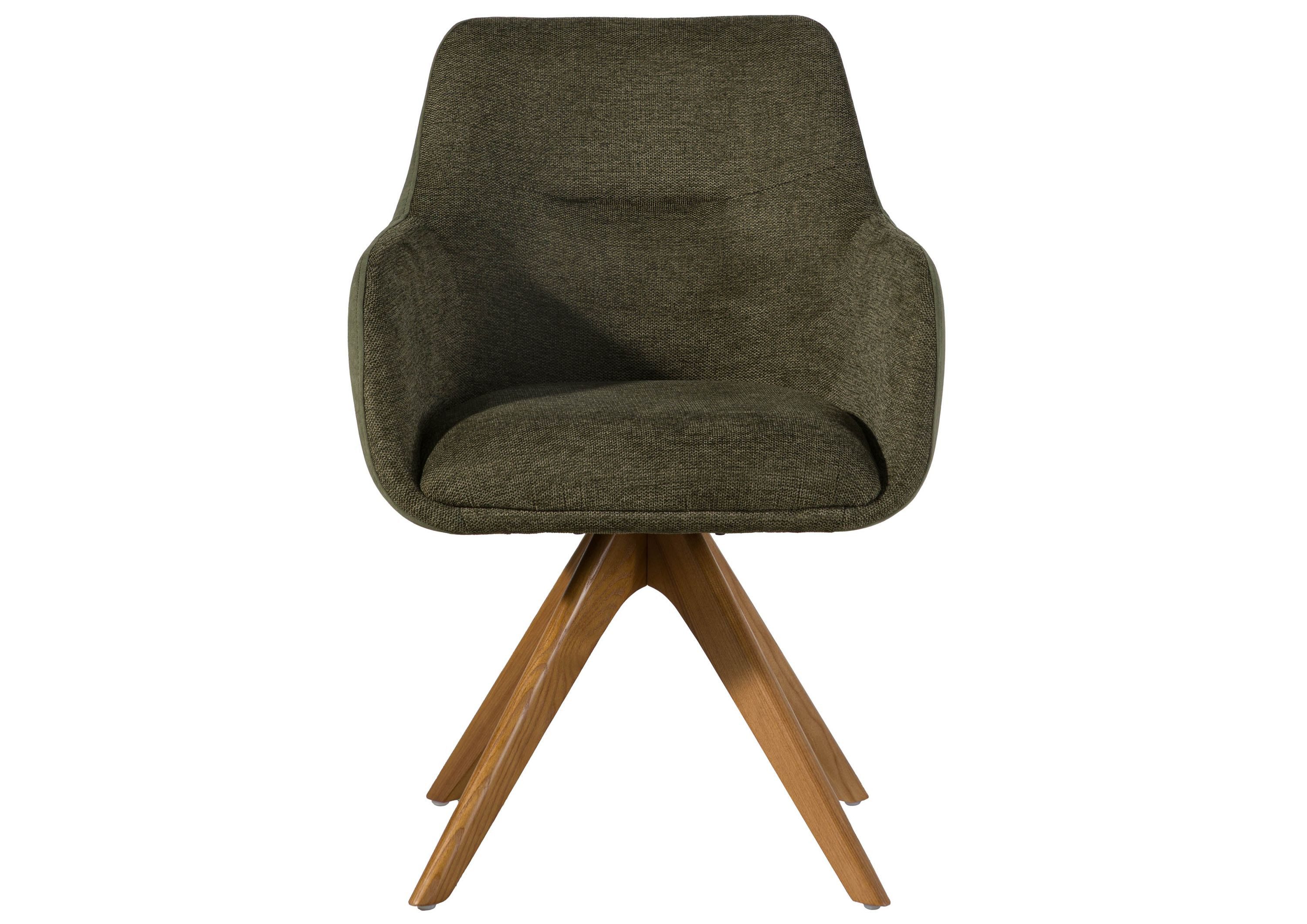 Massivmoebel24 Polsterstuhl POLSTERSTÜHLE Eiche 100% Polyester grün (100% Polyester Holz teilmontiert 10 kg POLSTERSTÜHLE #02), Eiche grün